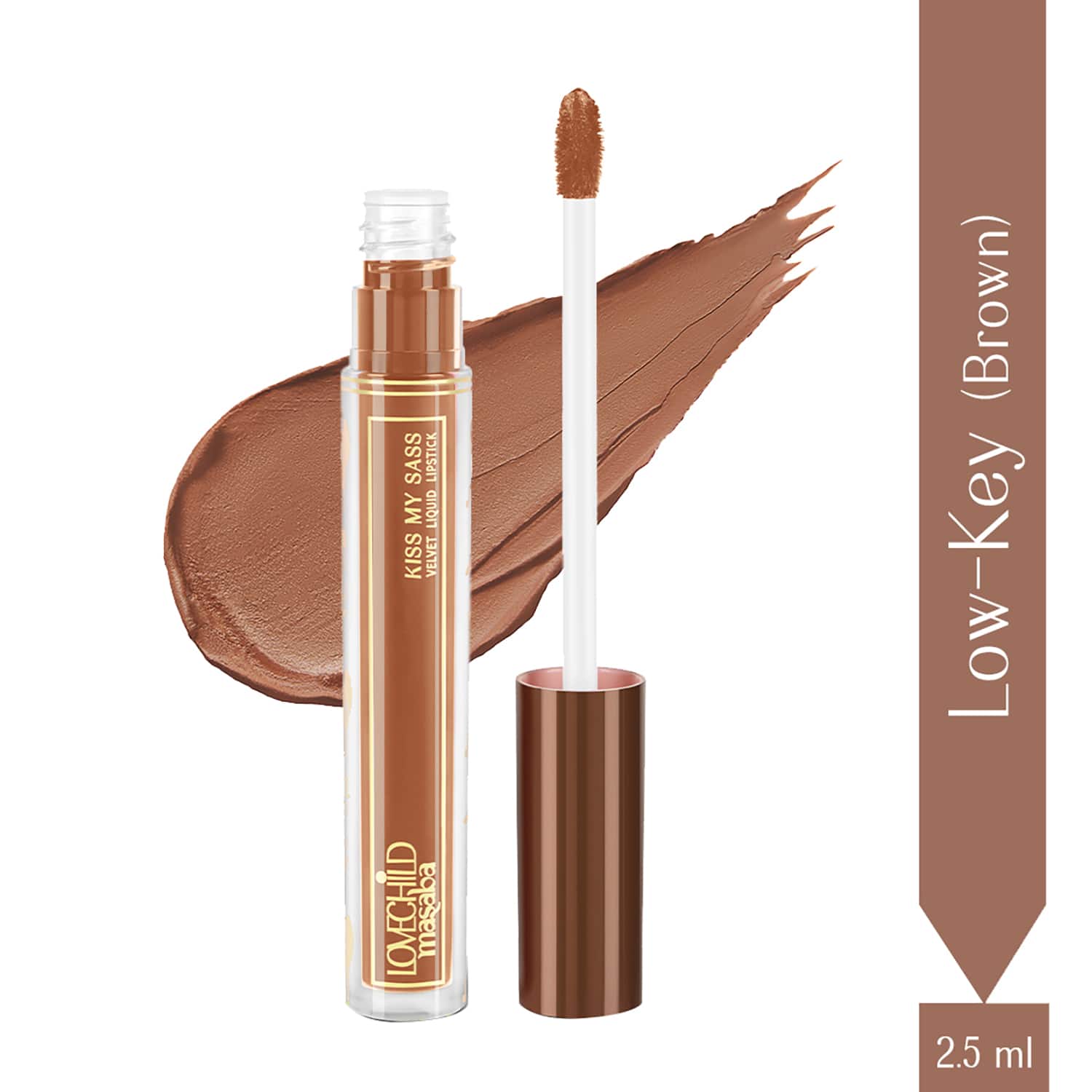 LoveChild Masaba | LoveChild Masaba Kiss My Sass Velvet Liquid Lipstick - Low-Key (2.5 ml)