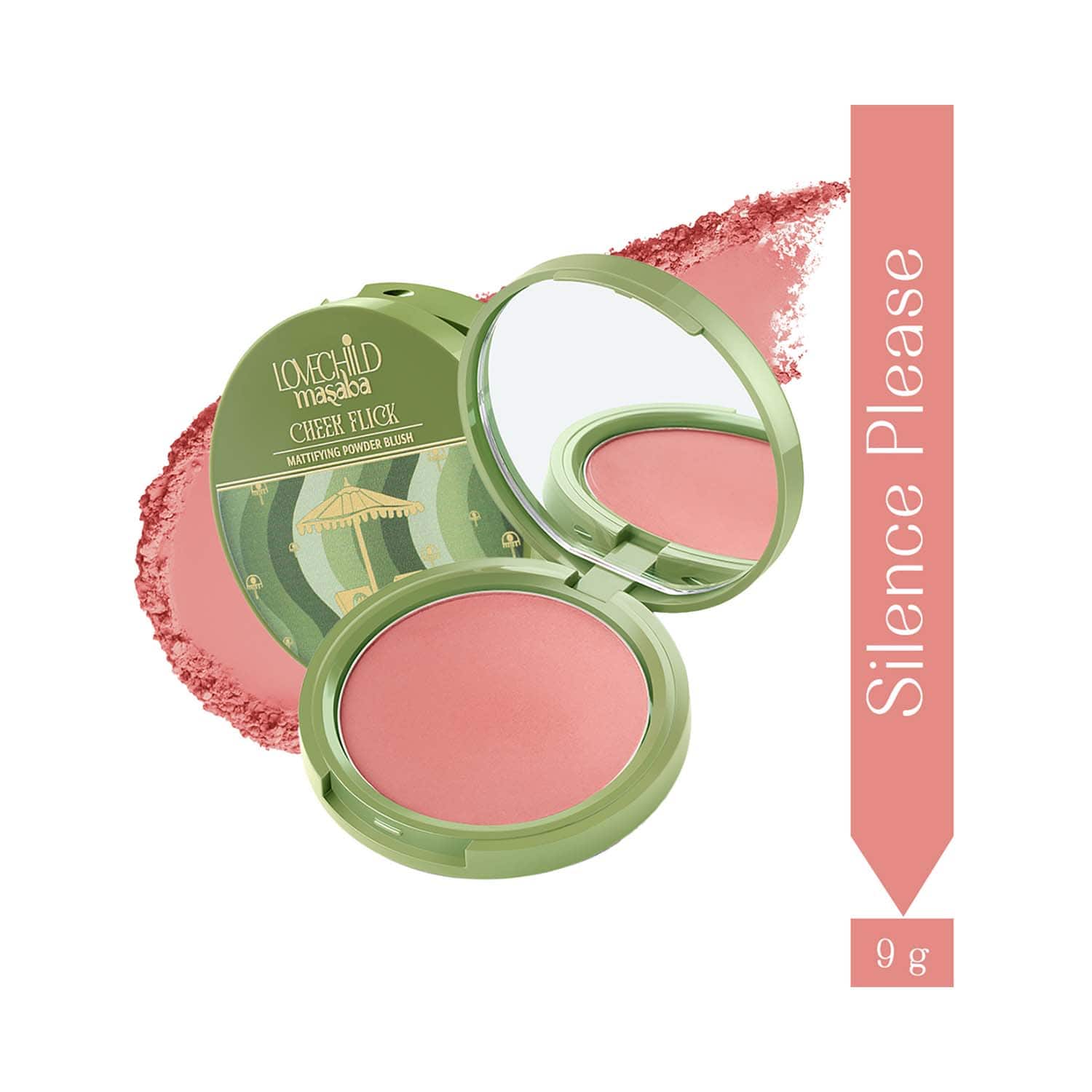 LoveChild Masaba | LoveChild Masaba Cheek Flick Mattifying Powder Blush - Silence Please (9 g)