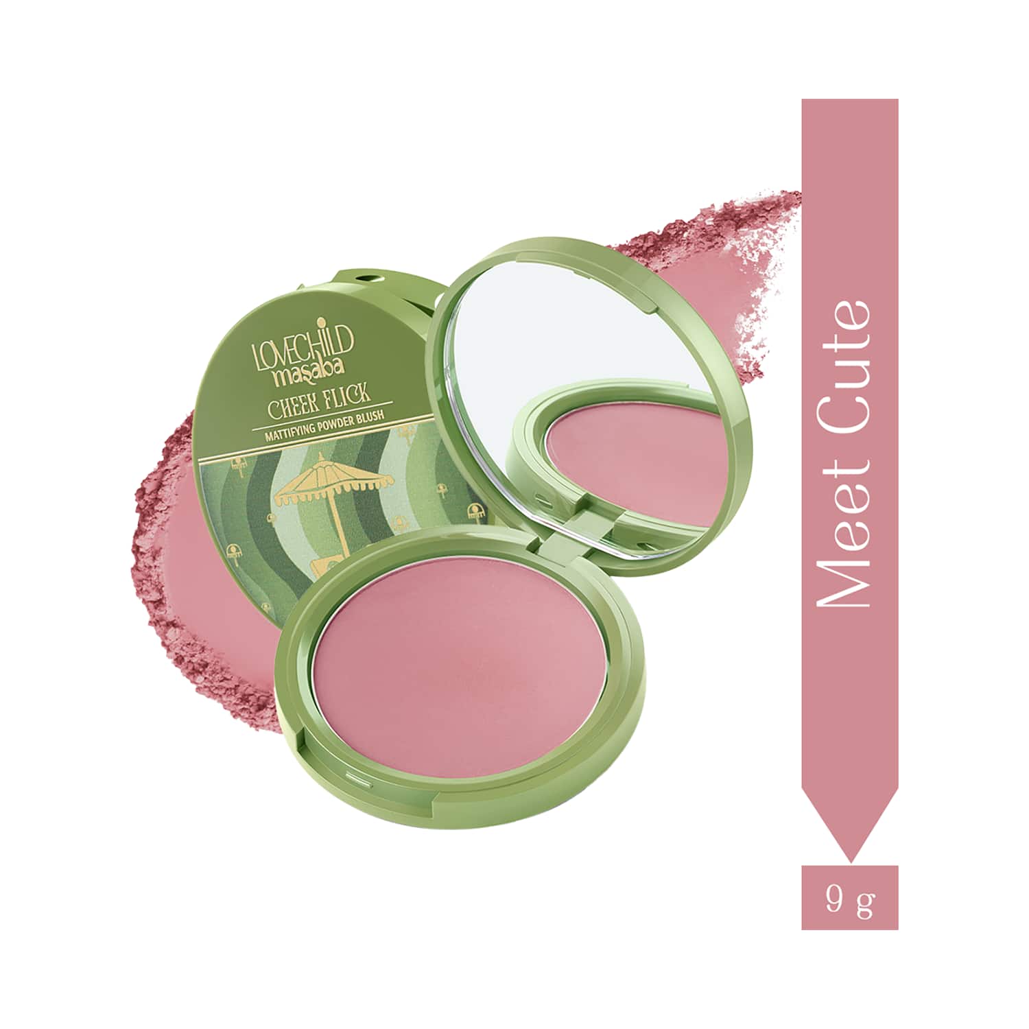 LoveChild Masaba | LoveChild Masaba Cheek Flick Mattifying Powder Blush - Meet Cute (9 g)