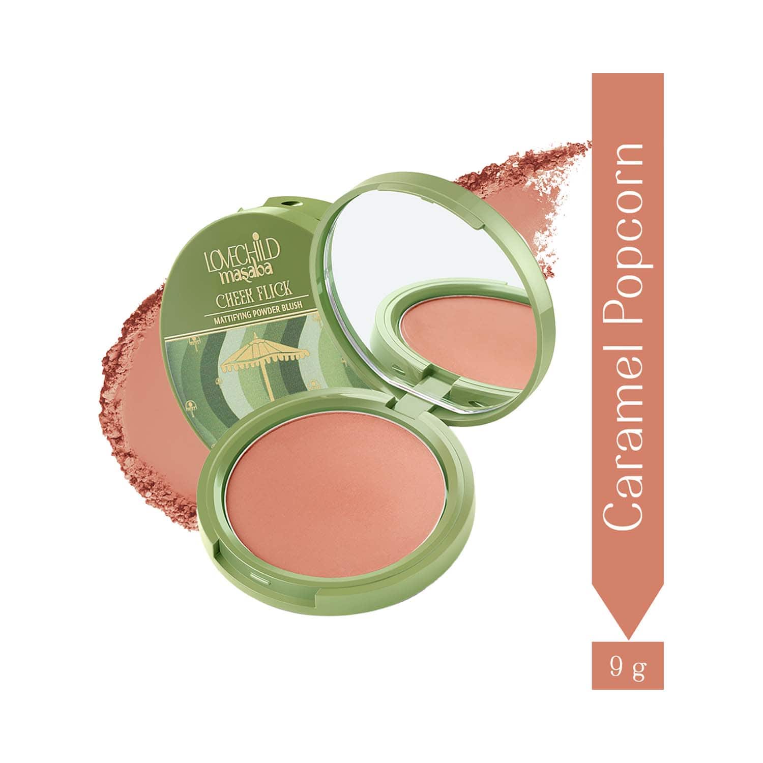 LoveChild Masaba | LoveChild Masaba Cheek Flick Mattifying Powder Blush - Caramel Popcorn (9 g)