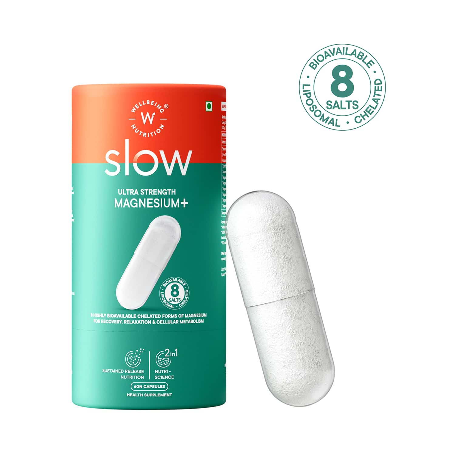 Wellbeing Nutrition | Wellbeing Nutrition Slow Ultra Strength Magnesium+ (60 Capsules)