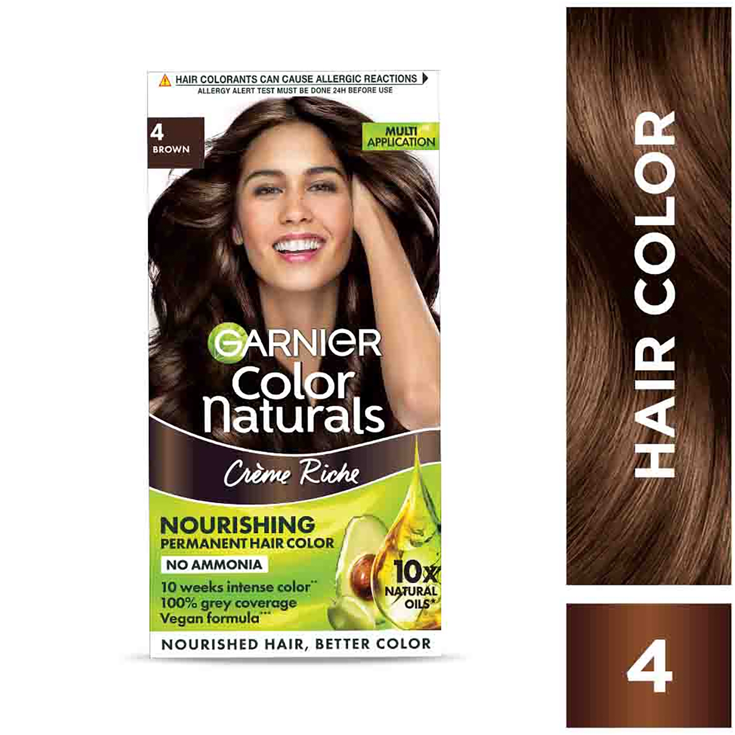 Garnier | Garnier Color Naturals Creme Riche Hair Color - 4 Brown (70ml+60g)