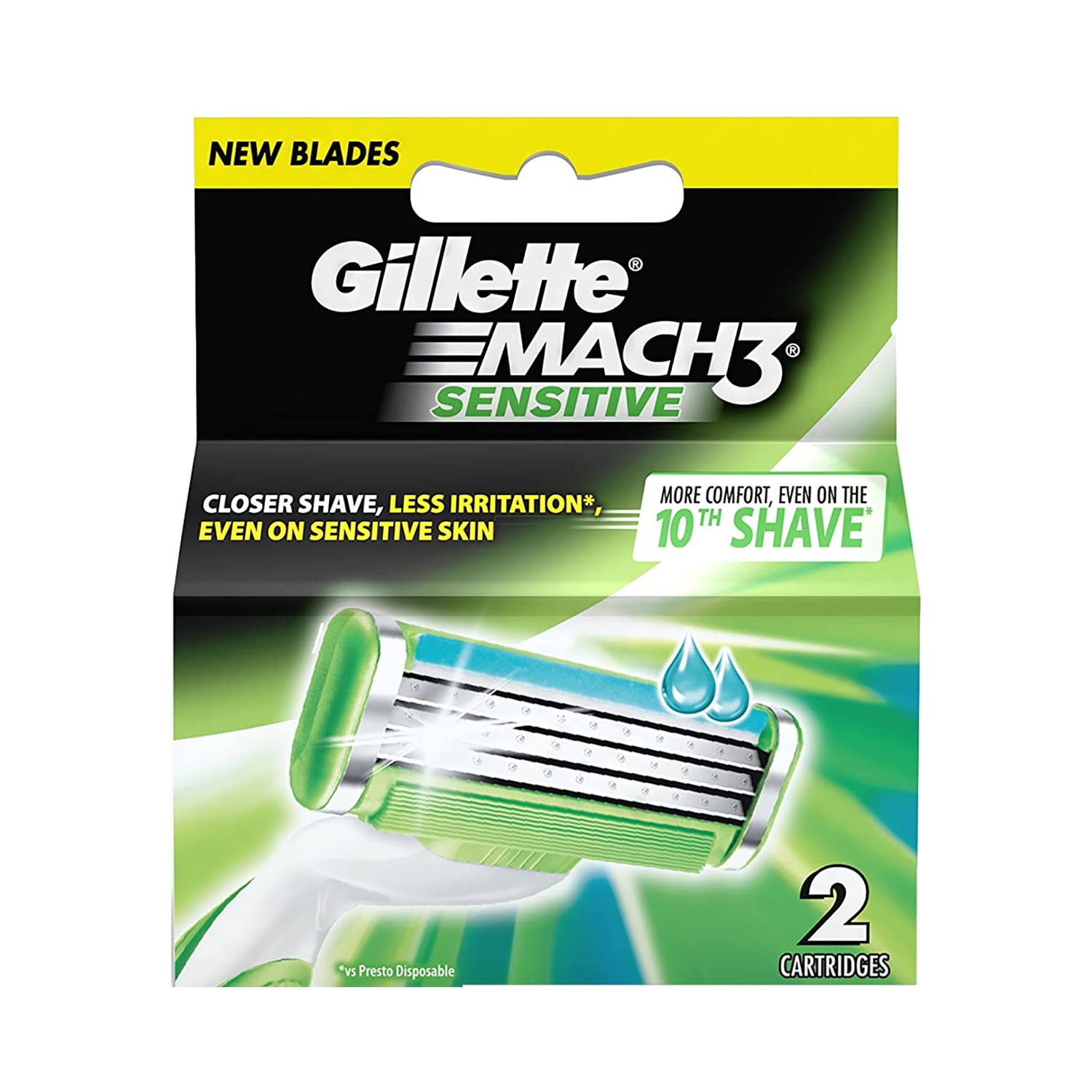 Gillette | Gillette Mach 3 Sensitive Manual Shaving Razor Blades Cartridge - (2Pcs)