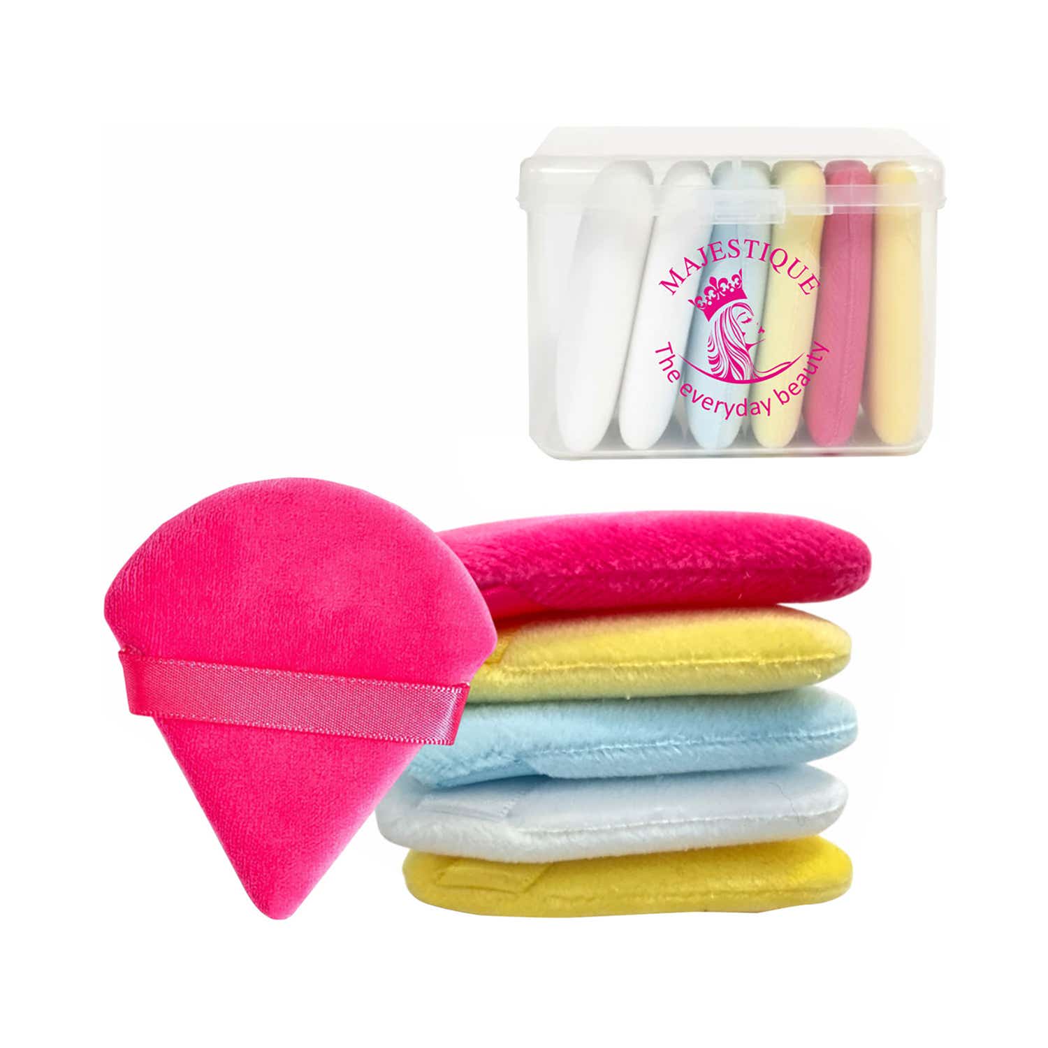 Majestique | Majestique Pizza Triangle Make-Up Powder Puff Set (6 pcs)