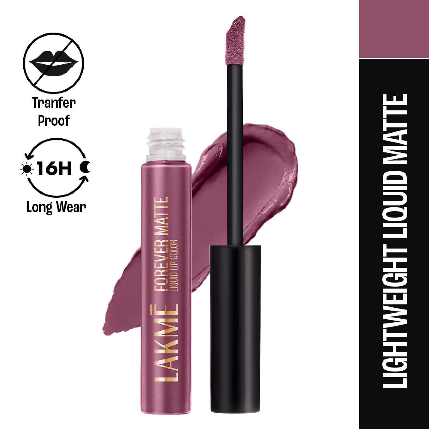 Lakme | Lakme Forever Matte Liquid Lip 16hr Lipstick Lightweight & Transferproof - Mauve Fling (5.6 ml)