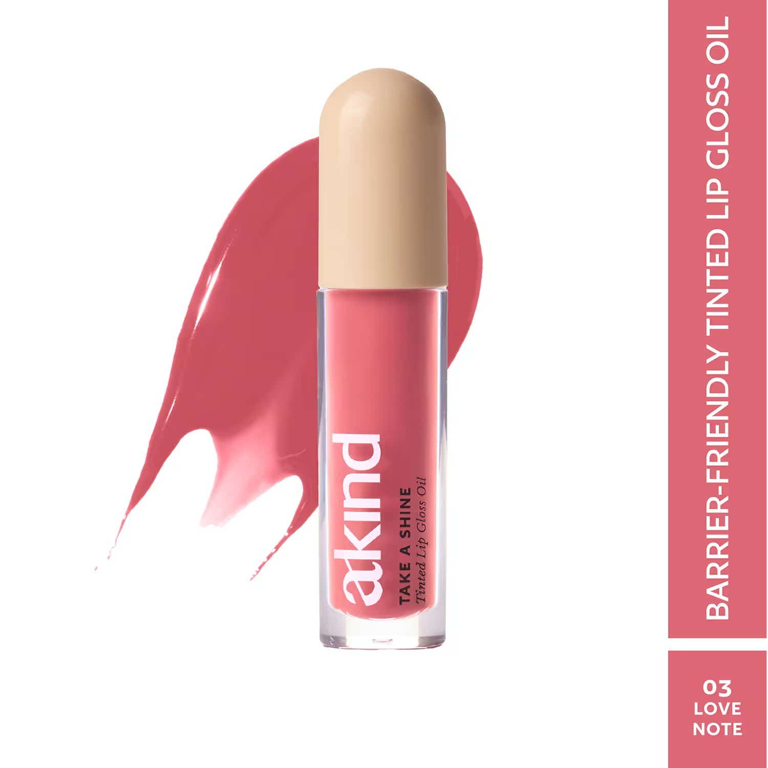 Akind | Akind Take A Shine Lip Gloss Oil, Hydrating & Lip Barrier-Friendly - Love Note (4 ml)