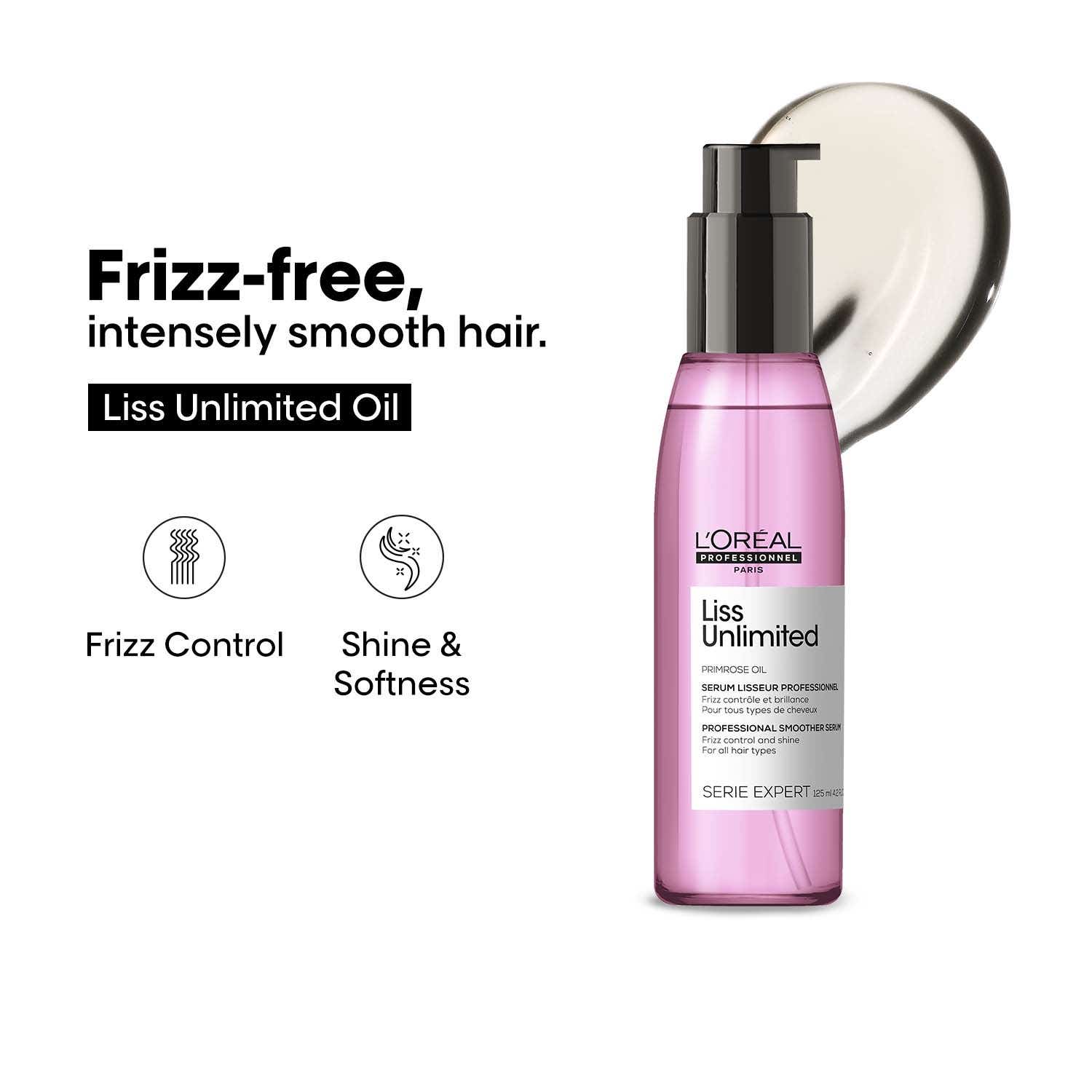 L'OREAL PROFESSIONNEL | L'OREAL PROFESSIONNEL Liss Unlimited Leave-In Hair Serum for Frizzy & Unruly Hair (125 ml)