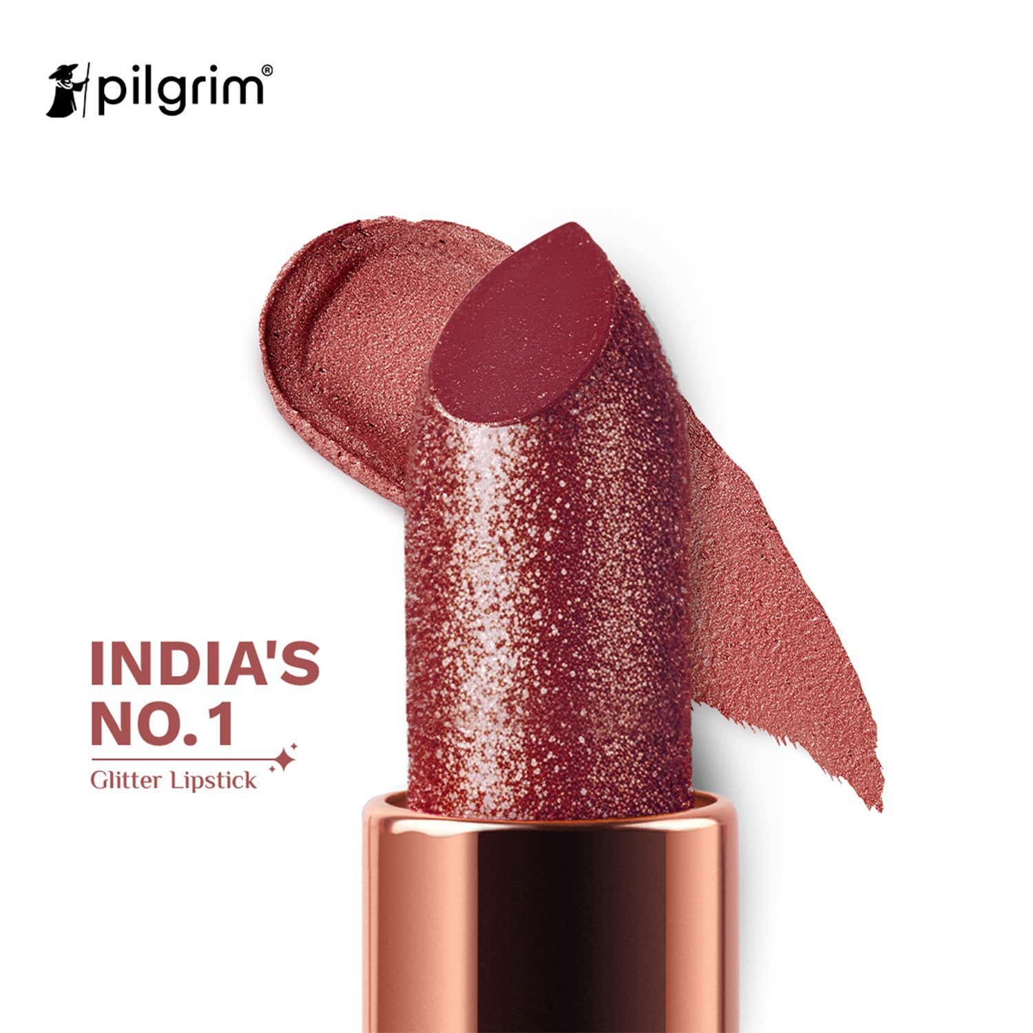 Pilgrim | Pilgrim Glitter Lipstick Luxurious 3D Glitter Formula With Matte Finish - 05  Royal Noor (4.2 g)