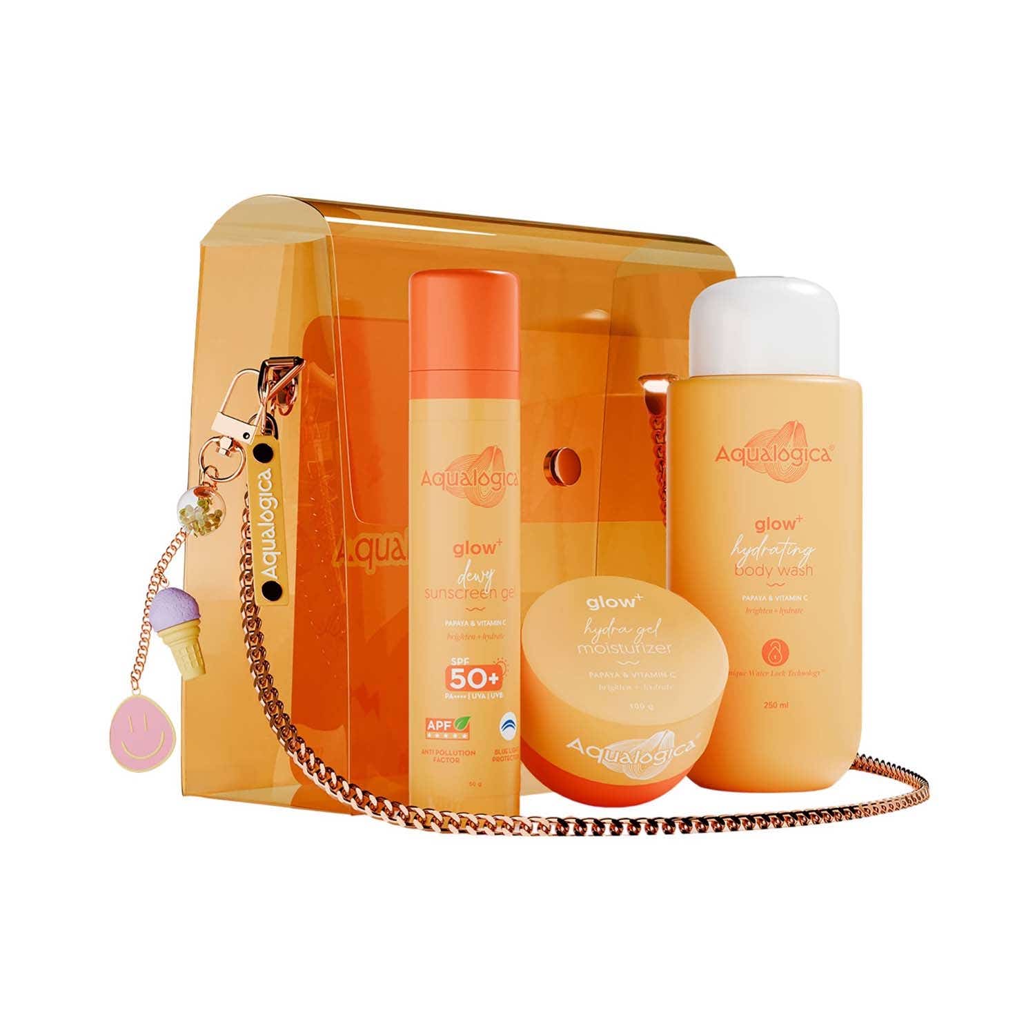 Aqualogica | Aqualogica Glow+ Born to Glow Gift Set for Women SPF 50+ Hydration and Cleanse Premium Pack (3 pcs)
