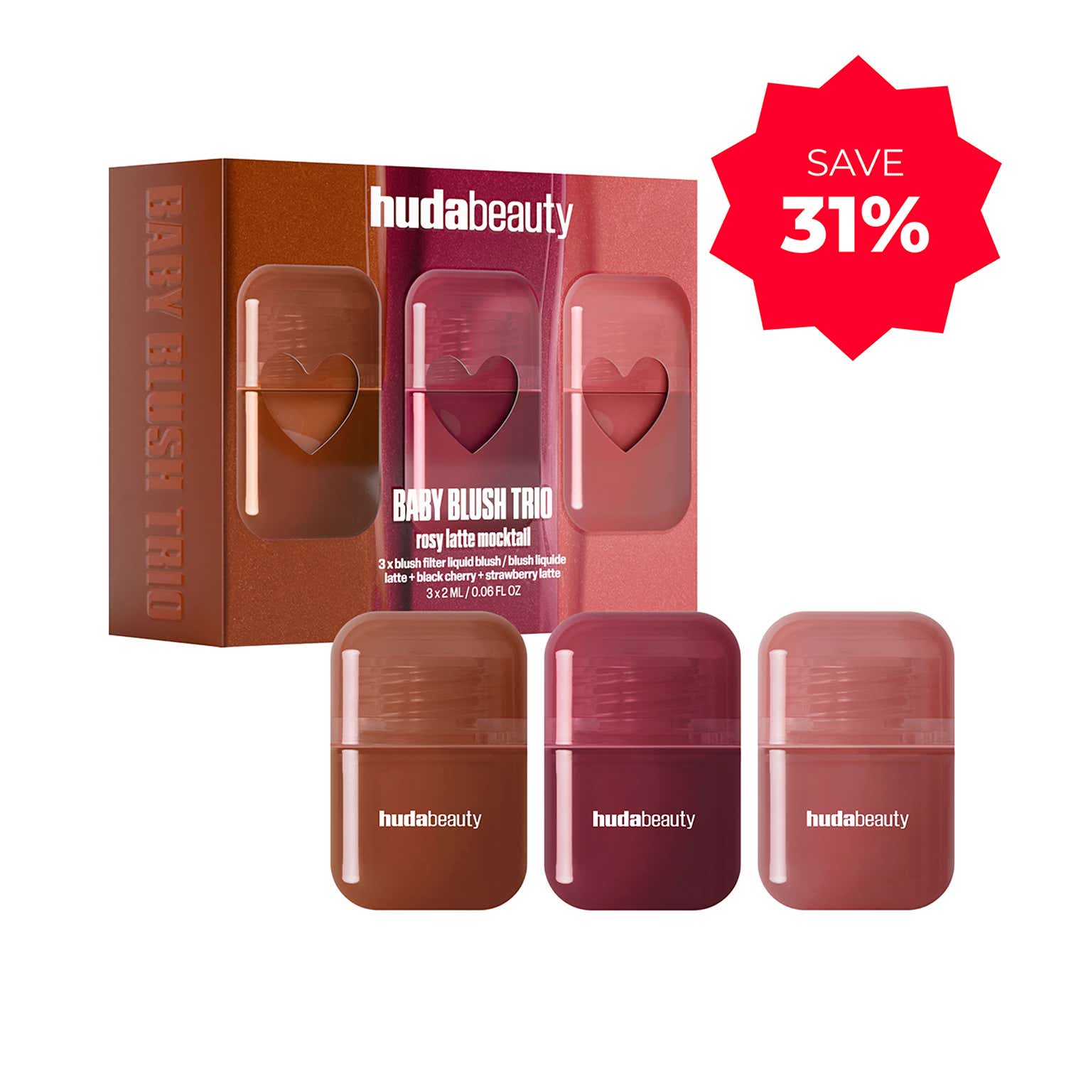 Huda Beauty | Huda Beauty Baby Blush Mocktail Trio - Rosy Latte (3 pcs)