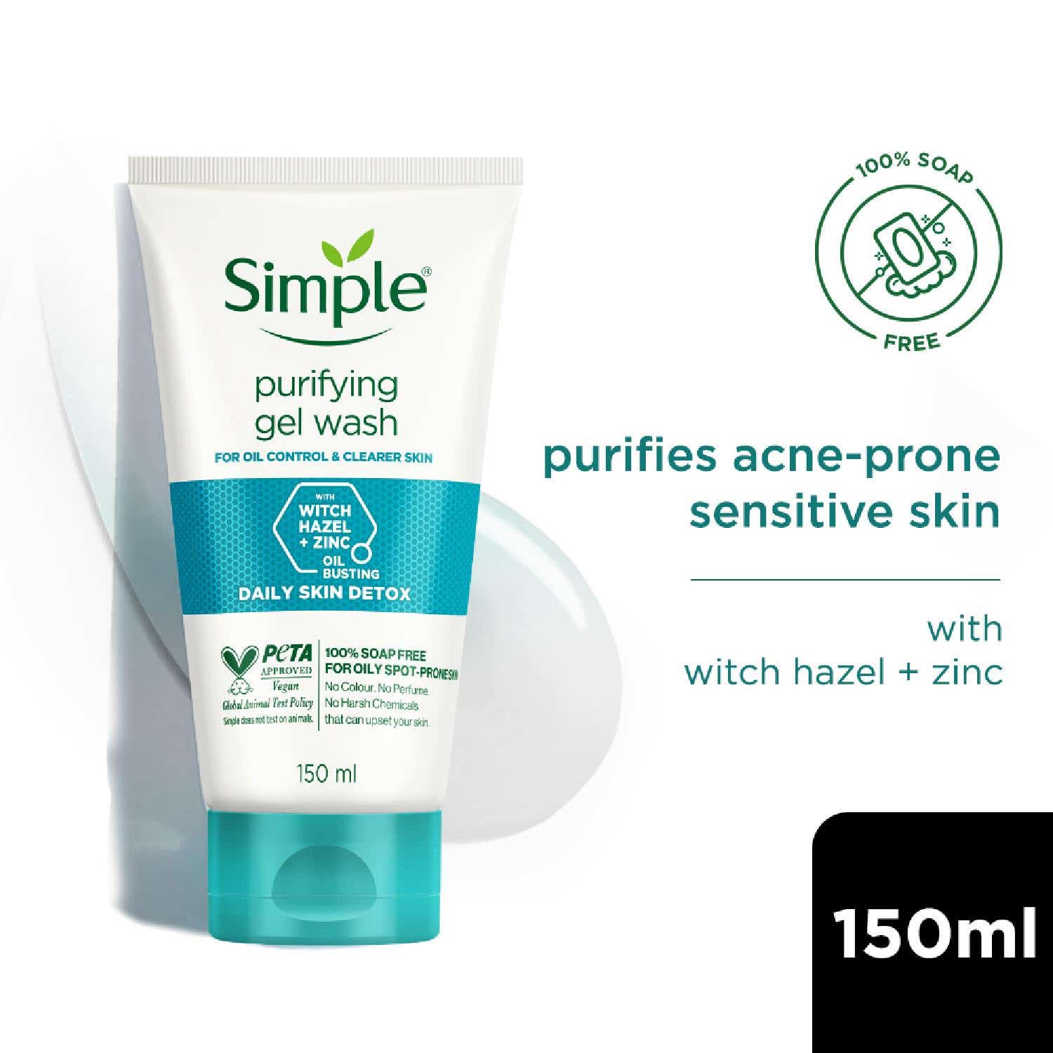Simple | Simple Daily Skin Detox Purifying Facial Wash (150ml)