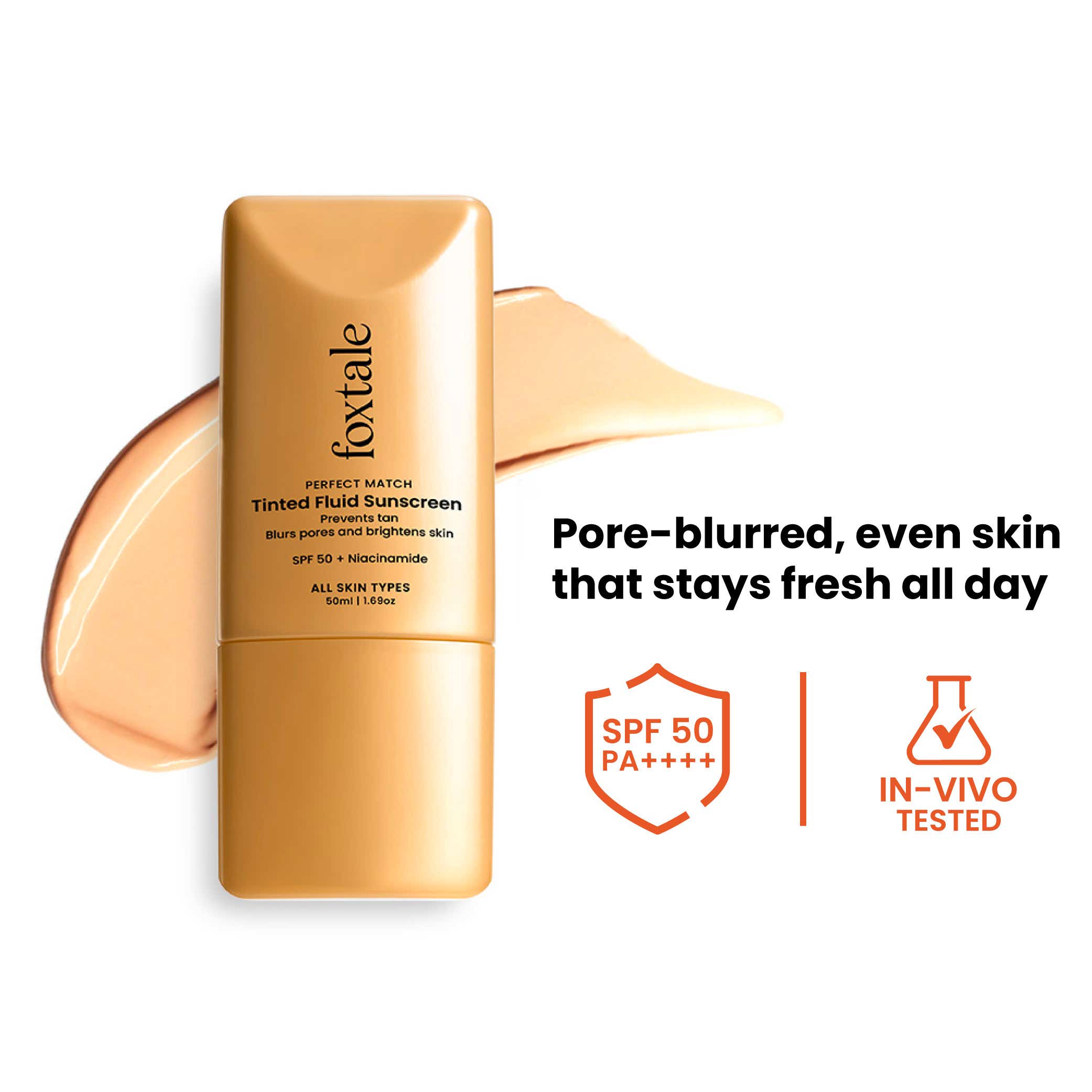 Foxtale | Foxtale Perfect Match Tinted Fluid Sunscreen - Sand (50 ml)