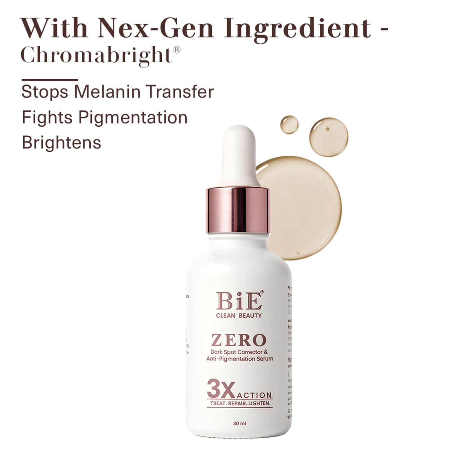 BiE - Beauty In Everything | BiE Zero Dark Spot Corrector & Anti-Pigmentation Serum with Chromabright® & Centella Asiatica (30ml)