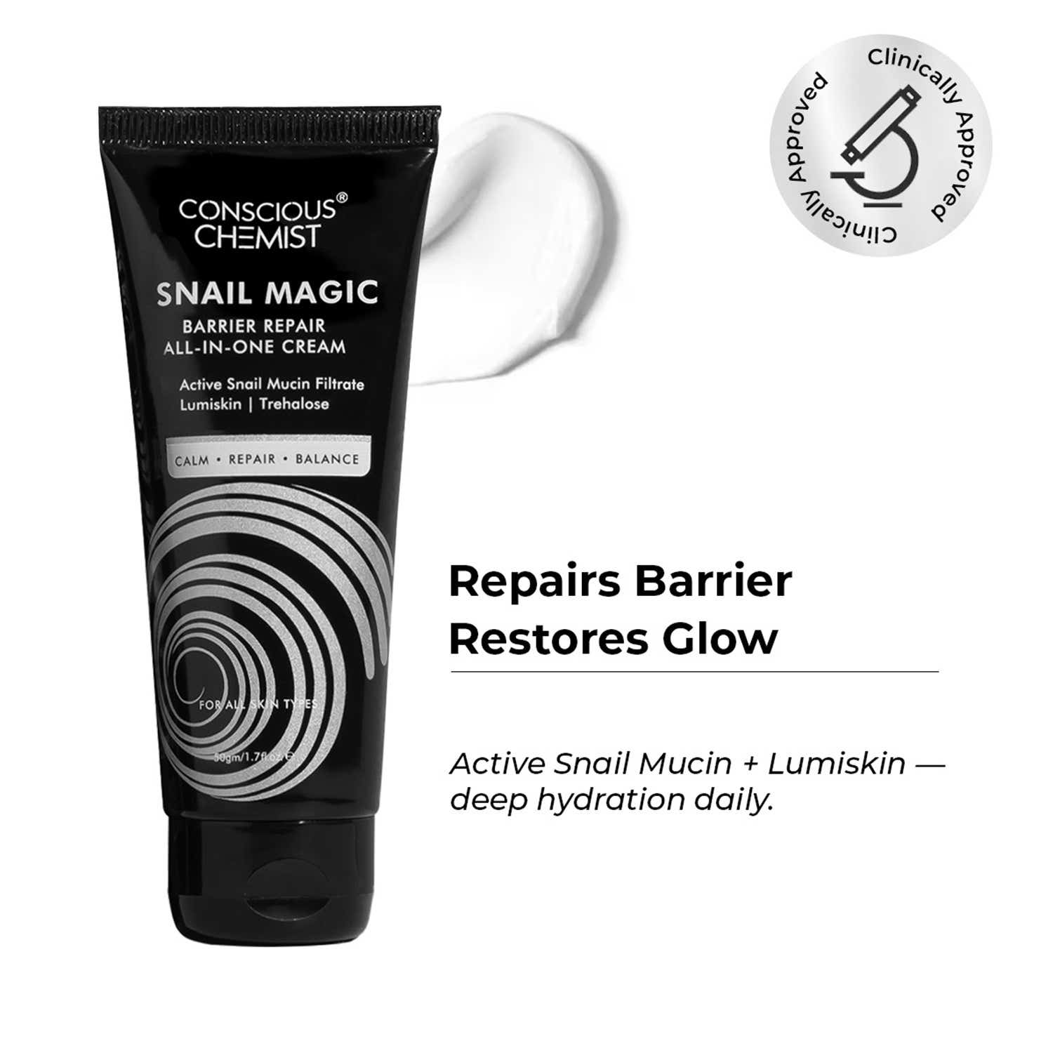 Conscious Chemist | Conscious Chemist Snail Magic Skin Barrier Repair All In One Cream (50gm)