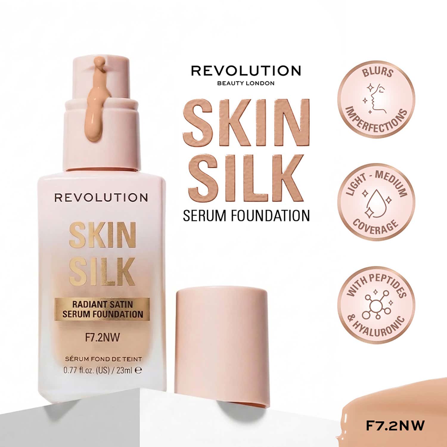Makeup Revolution | Makeup Revolution Skin Silk Serum Foundation - F7.2 NW (23 ml)