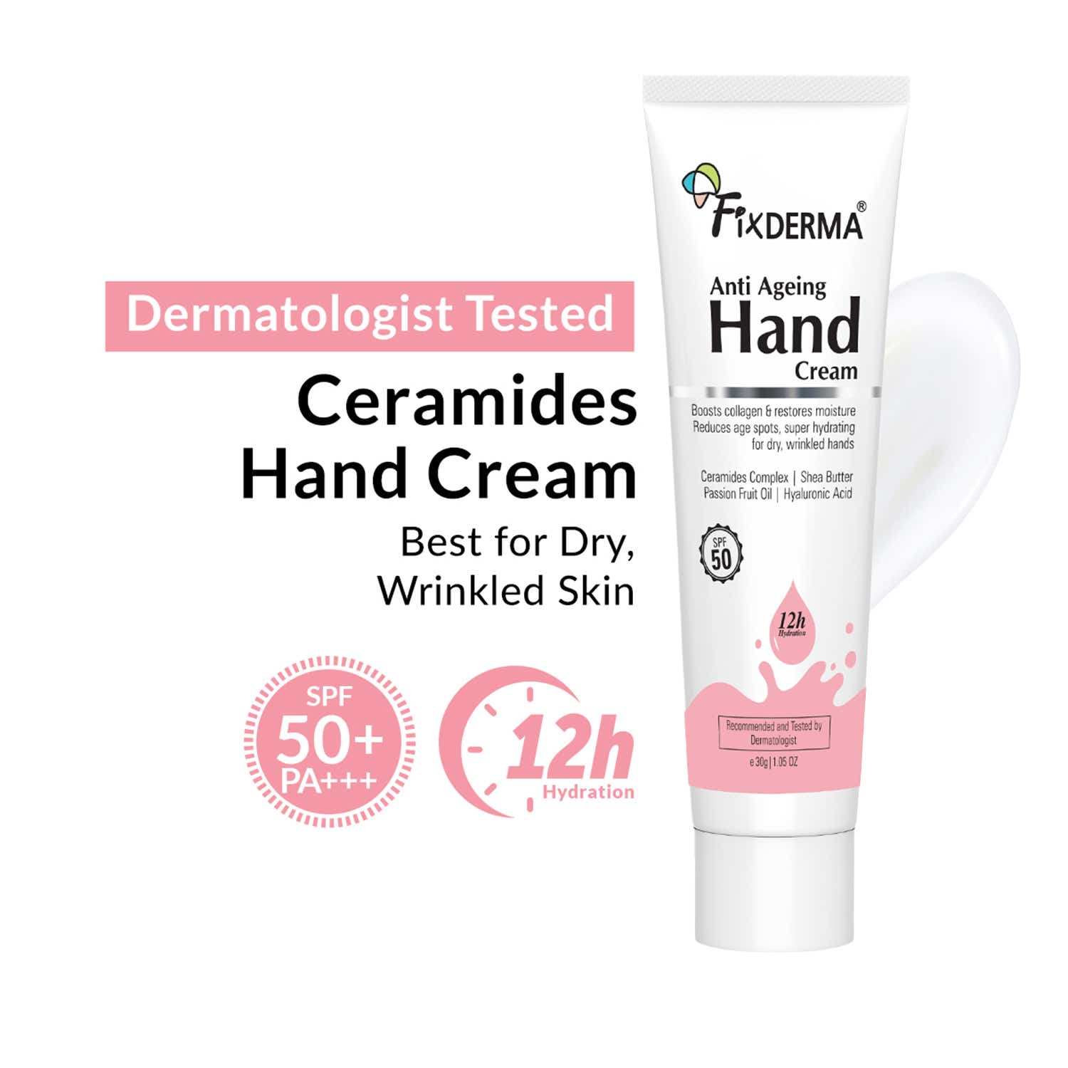 Fixderma | Fixderma Anti Ageing Hand Cream for Women & Men, Hand Moisturizer for Dry and Rough Hands (30g)