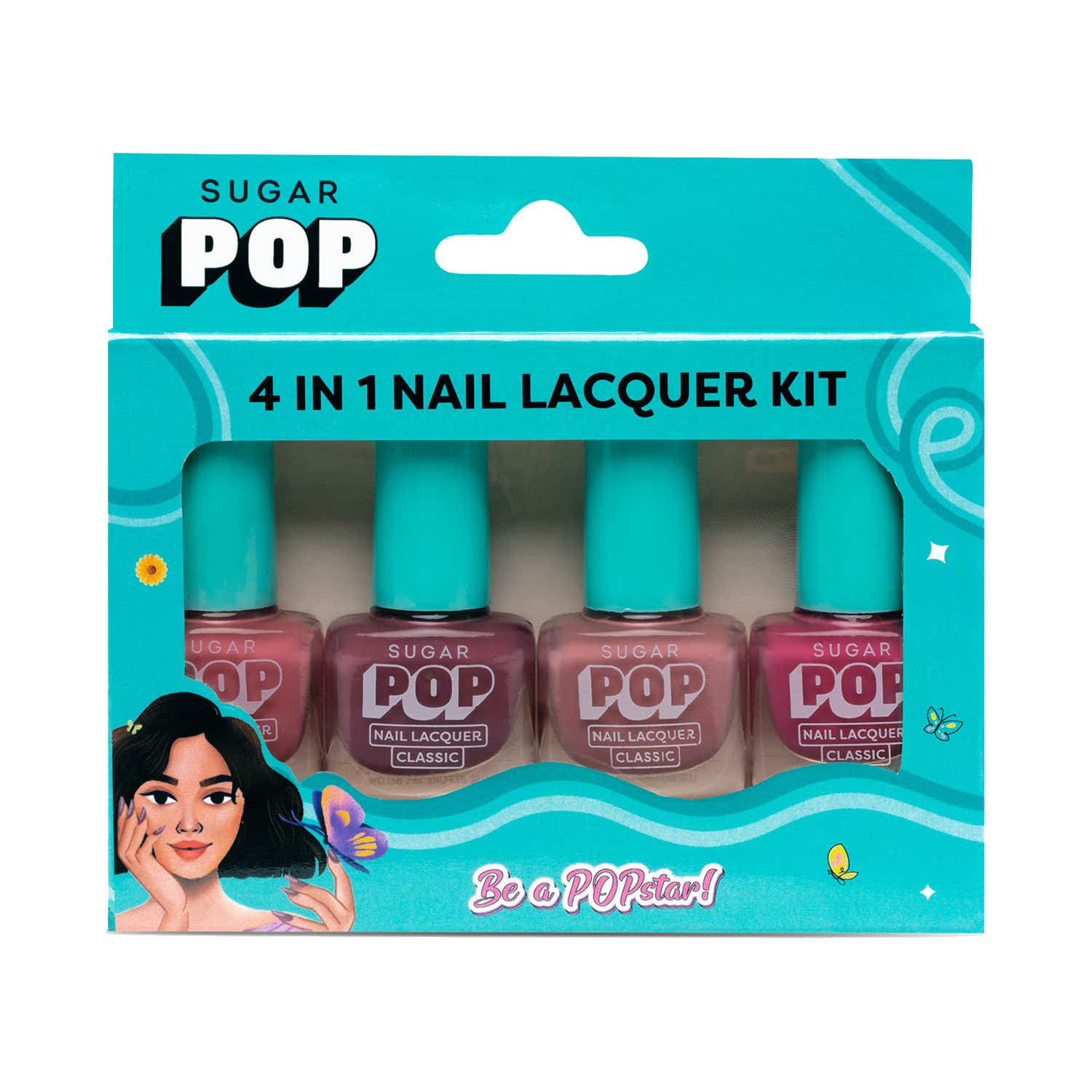 SUGAR POP | SUGAR POP 4 in 1 Nail Lacquer Kit - 01 Nude Nectar (4 pcs)