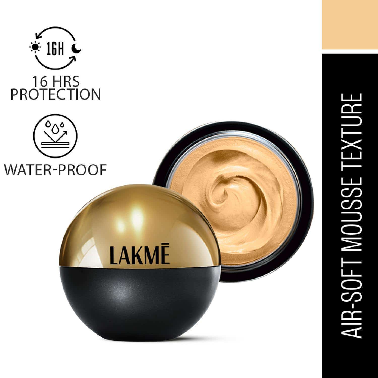 Lakme | Lakme Xtraordin-airy Mattereal Mousse Foundation Matte Finish Has SPF8 - 04 Golden Light (25 g)
