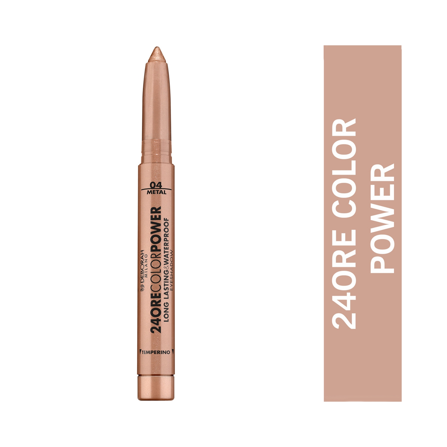 Deborah Milano 24Ore Color Power Long Lasting & Waterproof Eyeshadow Stick  - 04 Warm Brown (1.4g)