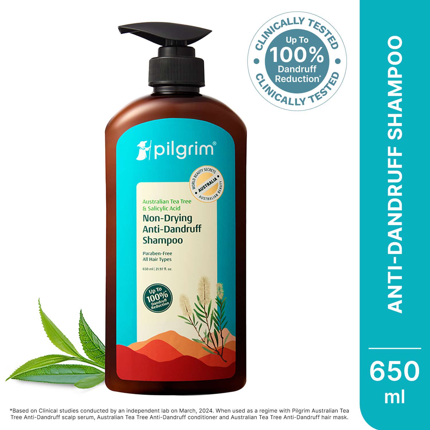 Pilgrim | Pilgrim Australian Tea Tree and Salicylic Acid Anti Dandruff Shampoo (650 ml)