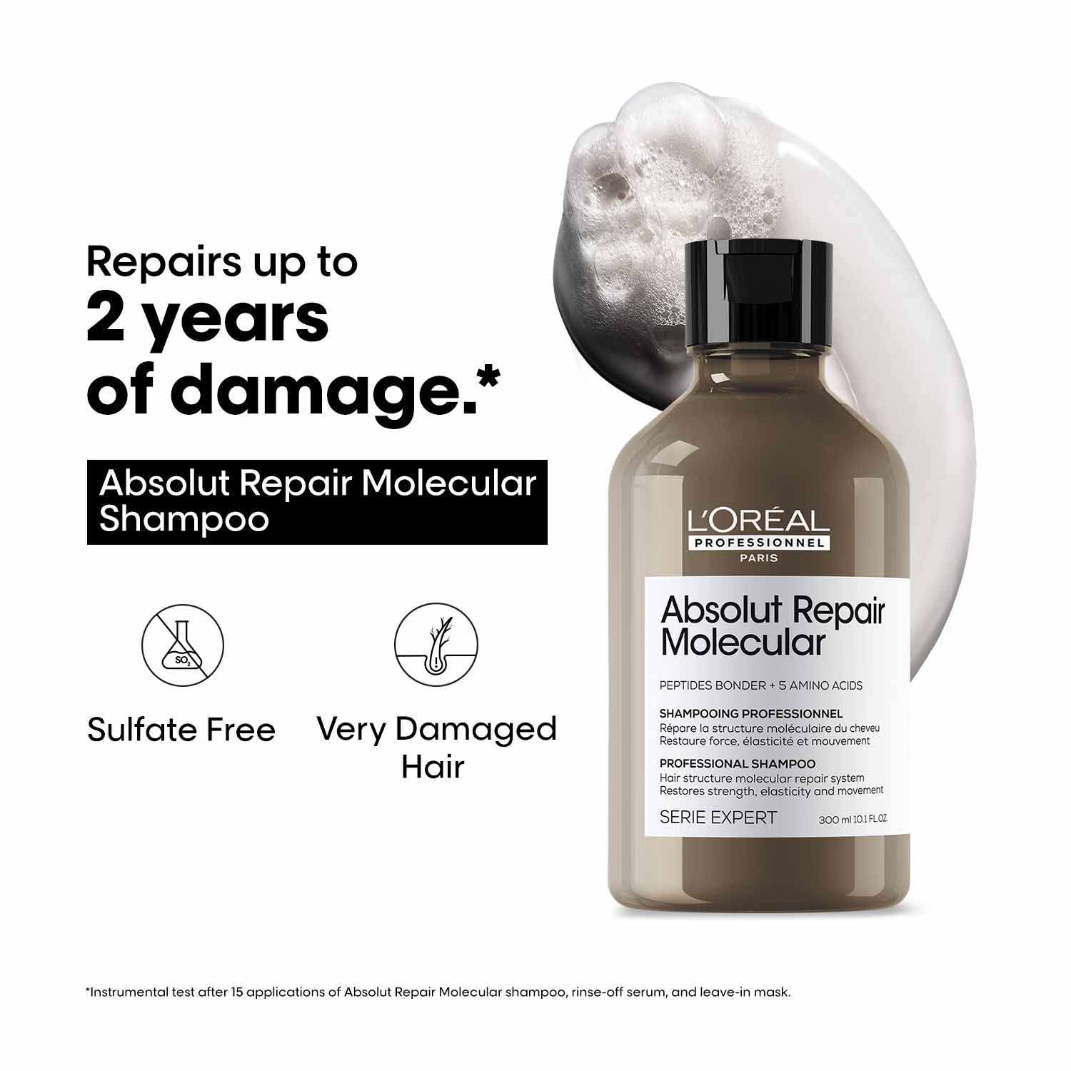L'OREAL PROFESSIONNEL Absolut Repair Molecular Sulfate-Free Deep Repair Shampoo (300 ml)