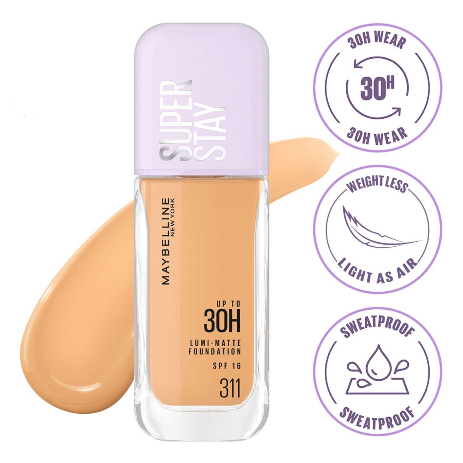 Maybelline New York | Maybelline New York Super Stay Lumi Matte Liquid Foundation 30H Longwear - 311 (35 ml)
