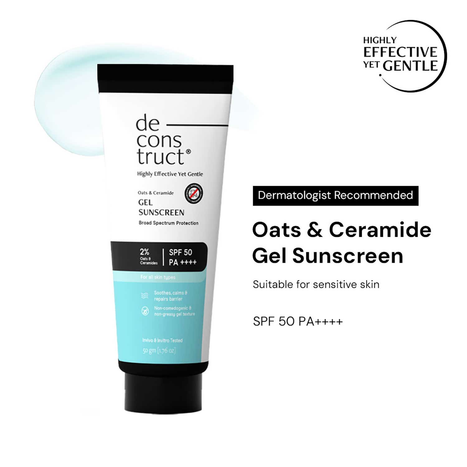 Deconstruct | Deconstruct Oats & Ceramide Gel Sunscreen Spf 50 Pa++++ (50 g)