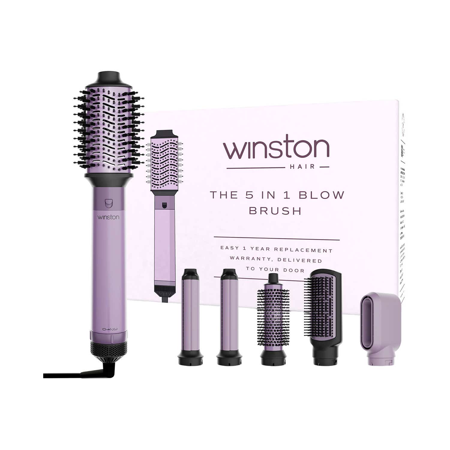 WINSTON | Winston 5 in 1 Hair Blow Brush Multi Styler - Purple