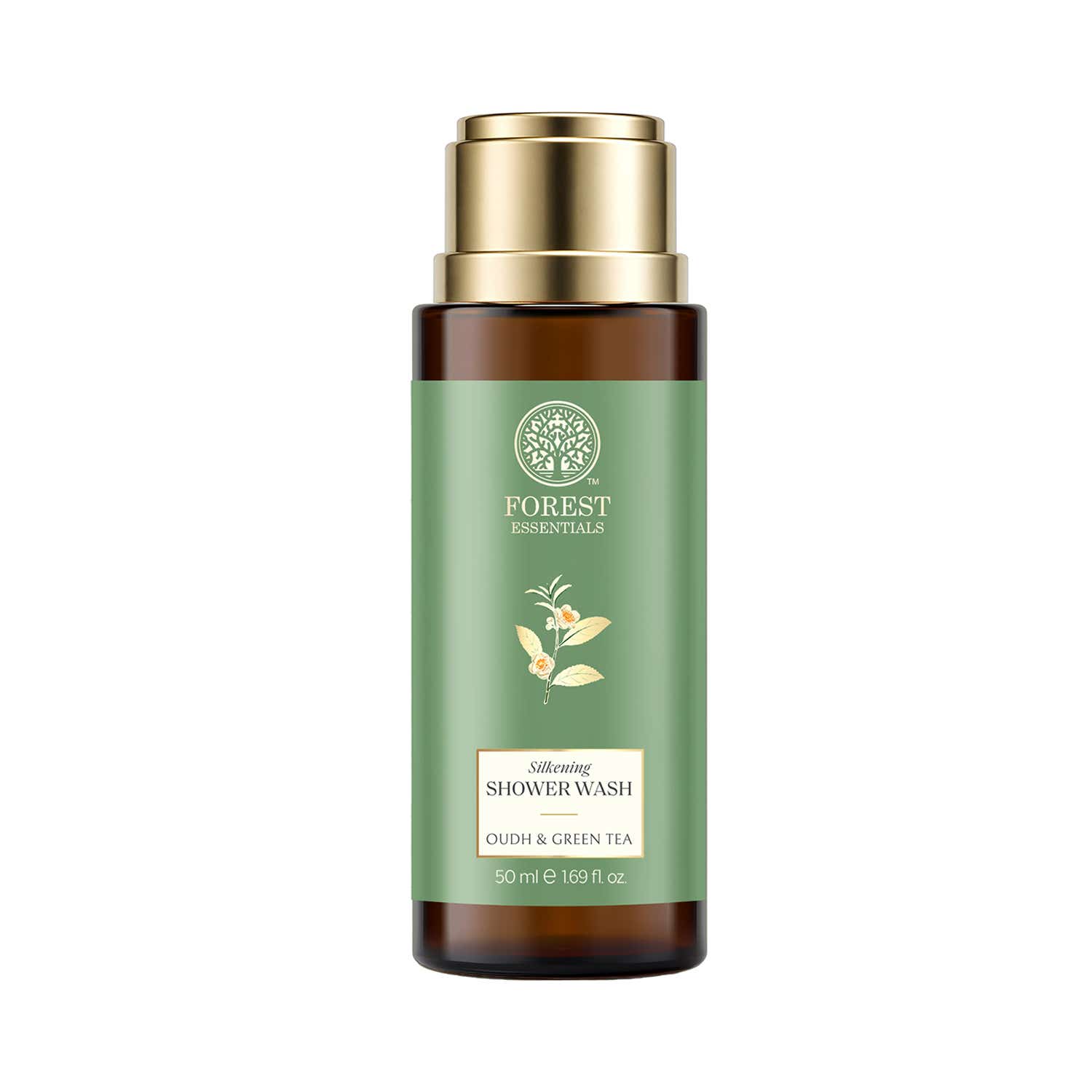 Forest Essentials | Forest Essentials Oud & Green Tea Silkening Shower Wash (50ml)