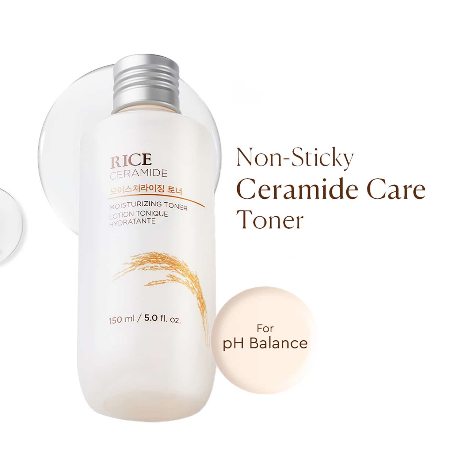 The Face Shop | The Face Shop Ceramide & Rice Face Toner - Korean Skincare for Brightness & Minimizes Pores (150 ml)