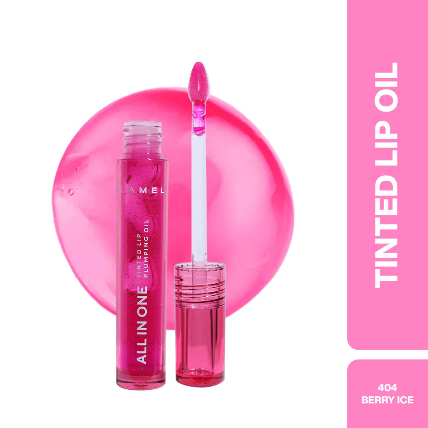 Lamel | Lamel All In One Lip Tinted Plumping Oil - 404 Berry Ice (3 ml)