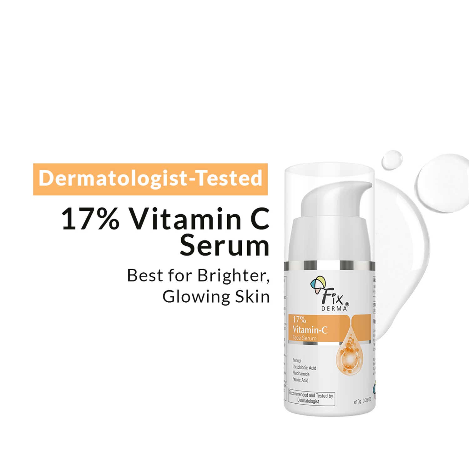 Fixderma | Fixderma 17% Vitamin C Face Serum with Retinol & Niacinamide Face Serum (10 g)