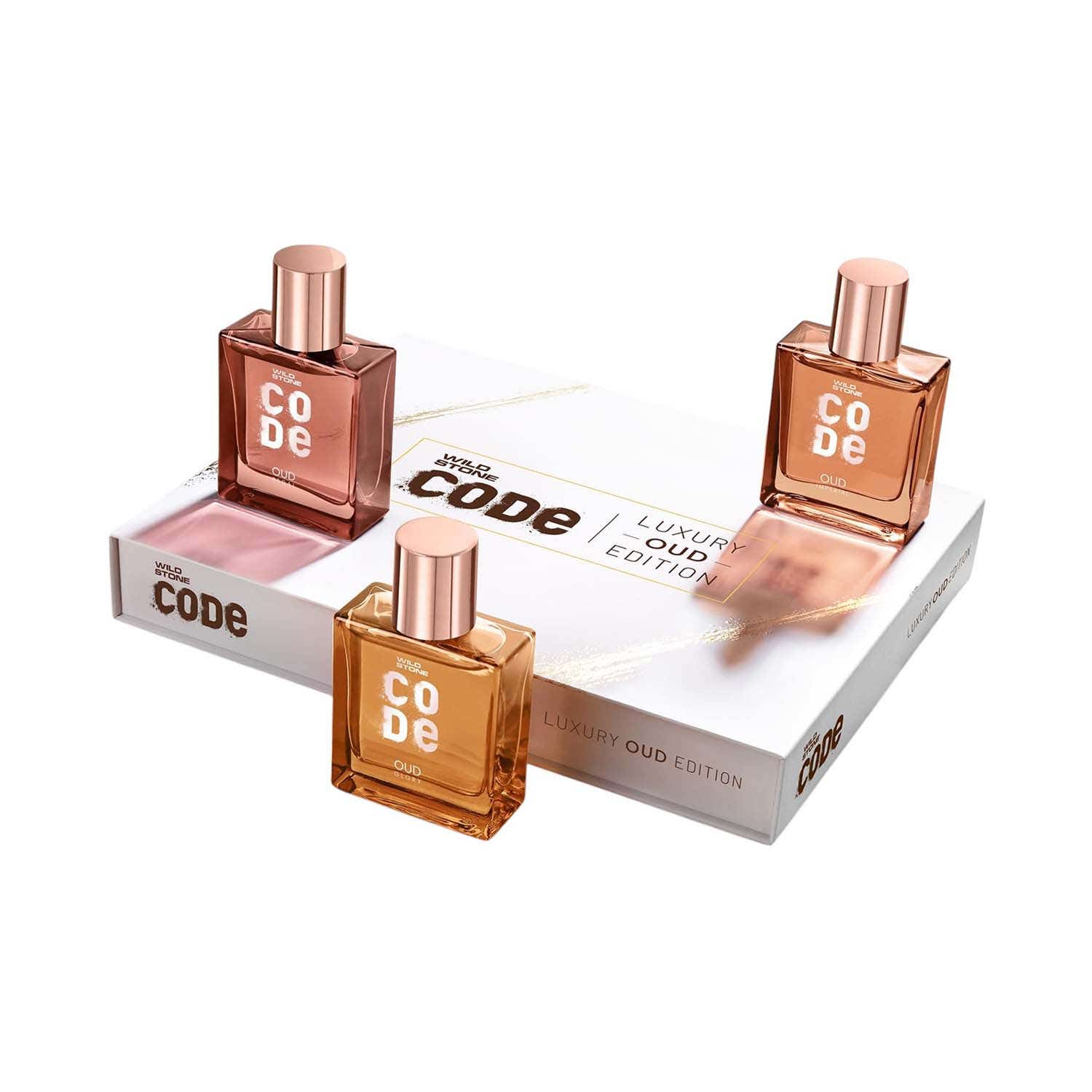 Wild Stone | Wild Stone Code Luxury Oud Regal, Imperial & Glory Eau De Parfum Gift Set For Men (3 pcs)