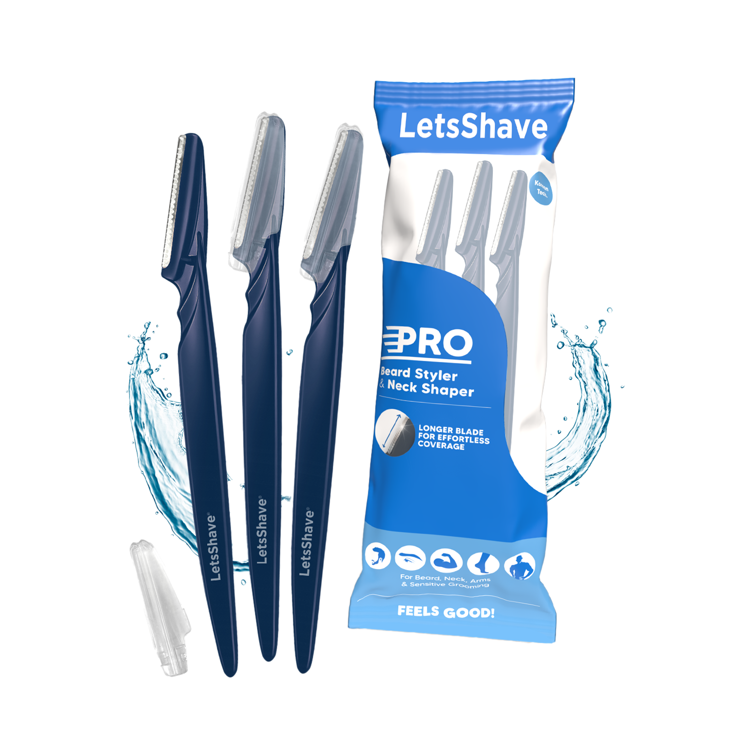 LetsShave | LetsShave Beard Pen Styler & Trimmer - White, Blue (3Pcs)