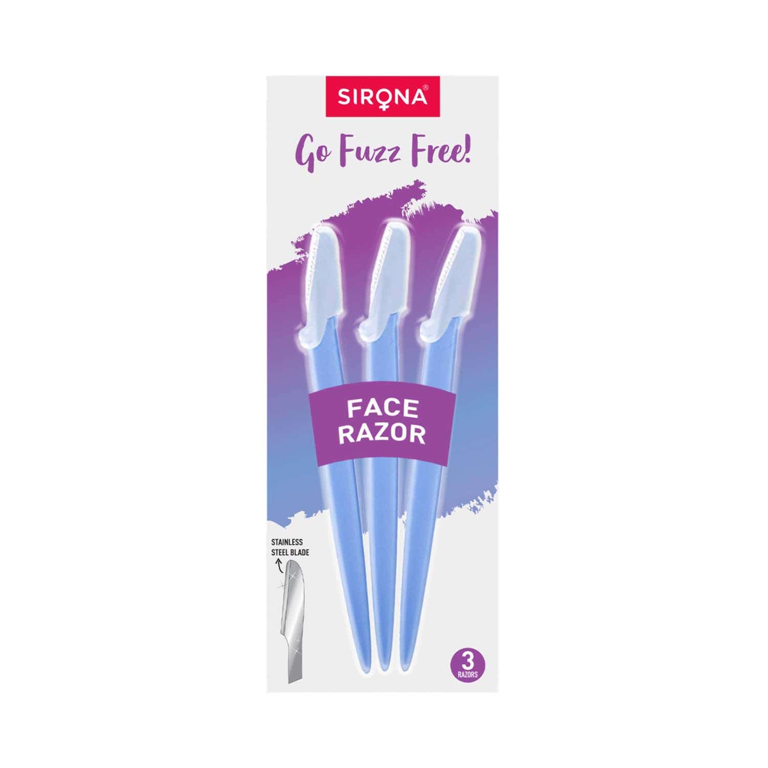 Sirona | Sirona Go Fuzz Free Reusable Face Razors for Women (3 pcs)