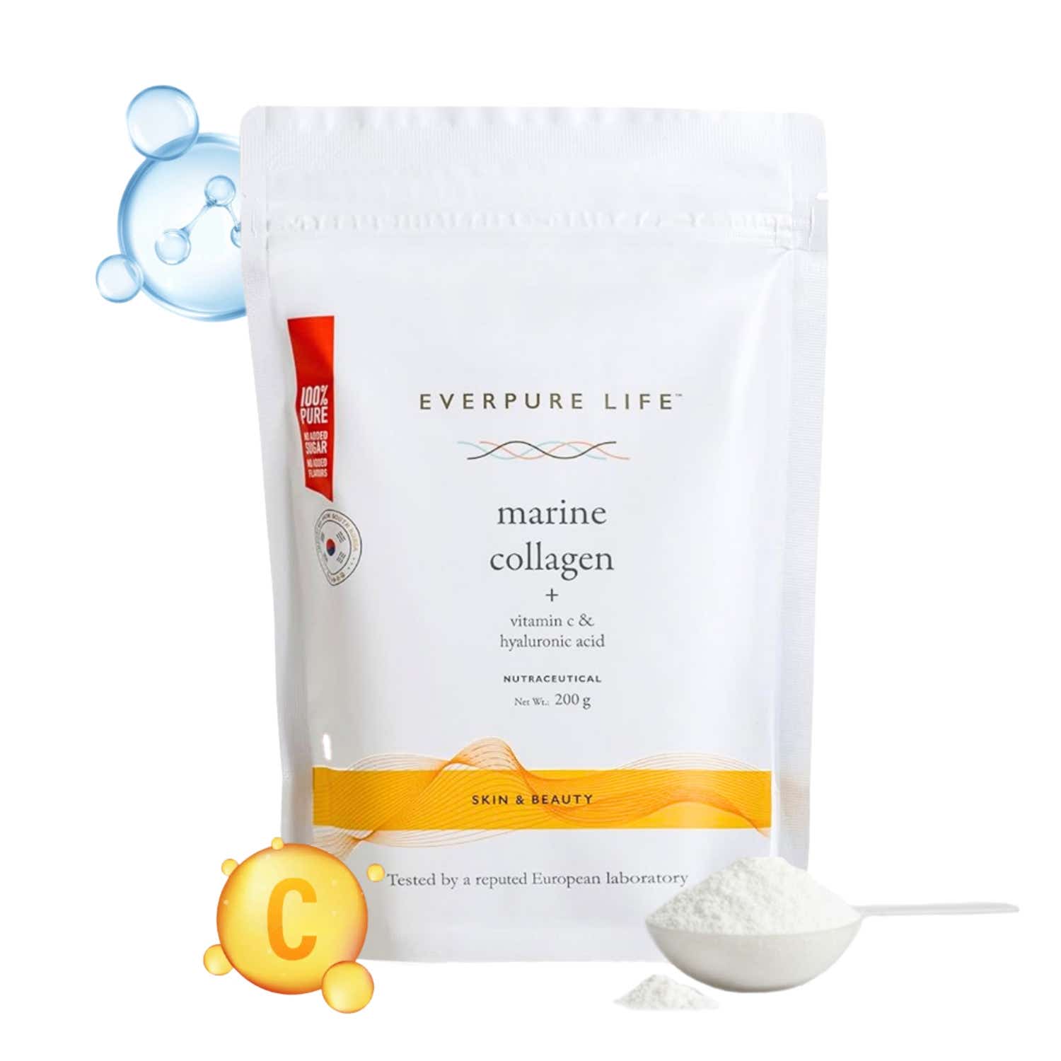 Everpure Life | Everpure Life Marine Collagen + Skin & Beauty + Vitamin C & Hyaluronic Acid (200 g)