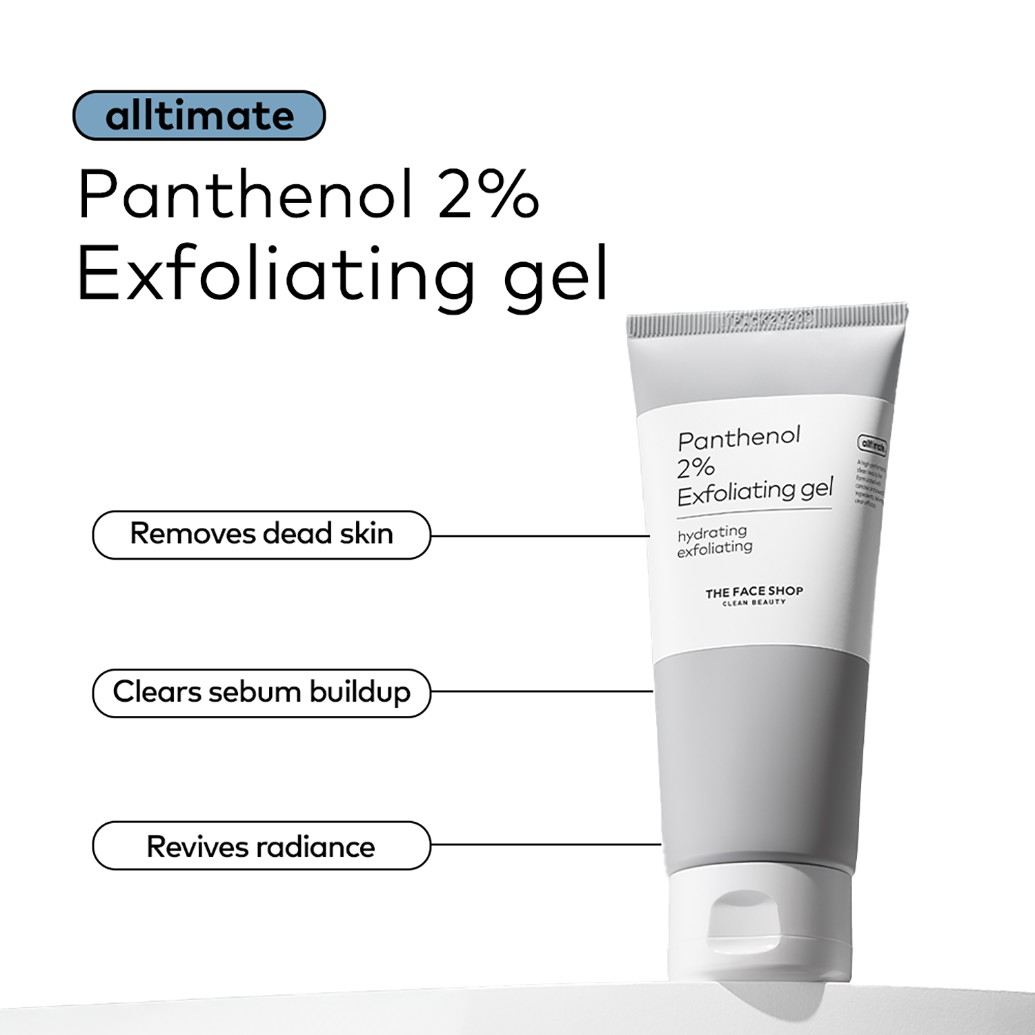 The Face Shop | The Face Shop Alltimate Panthenol 2% Exfoliating Gel – Korean Face Scrub for Glowing Skin & Dead Skin Removal (150 ml)