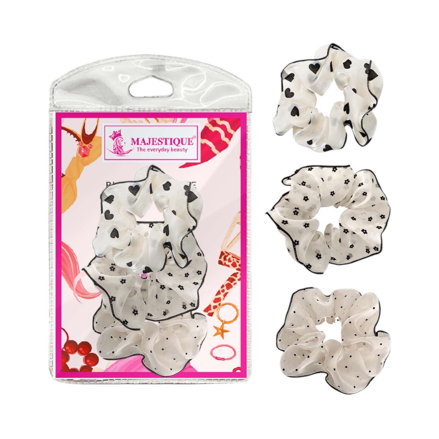Majestique | Majestique Organza Silk Scrunchies Fluffy Hair Bands (3 pcs)