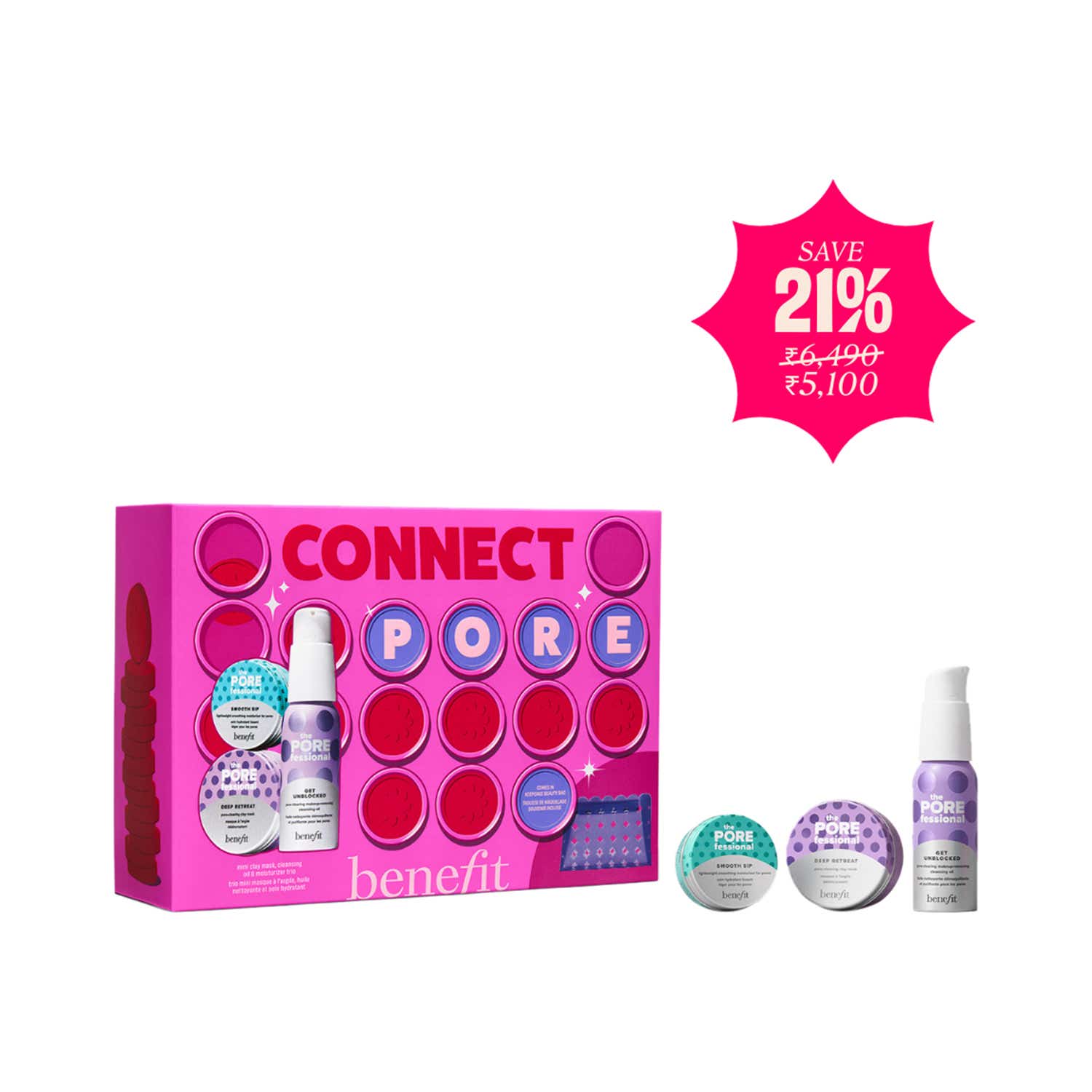 Benefit Cosmetics | Benefit Cosmetics Connect Pore Mini Pore Trio With Bag (4 pcs)