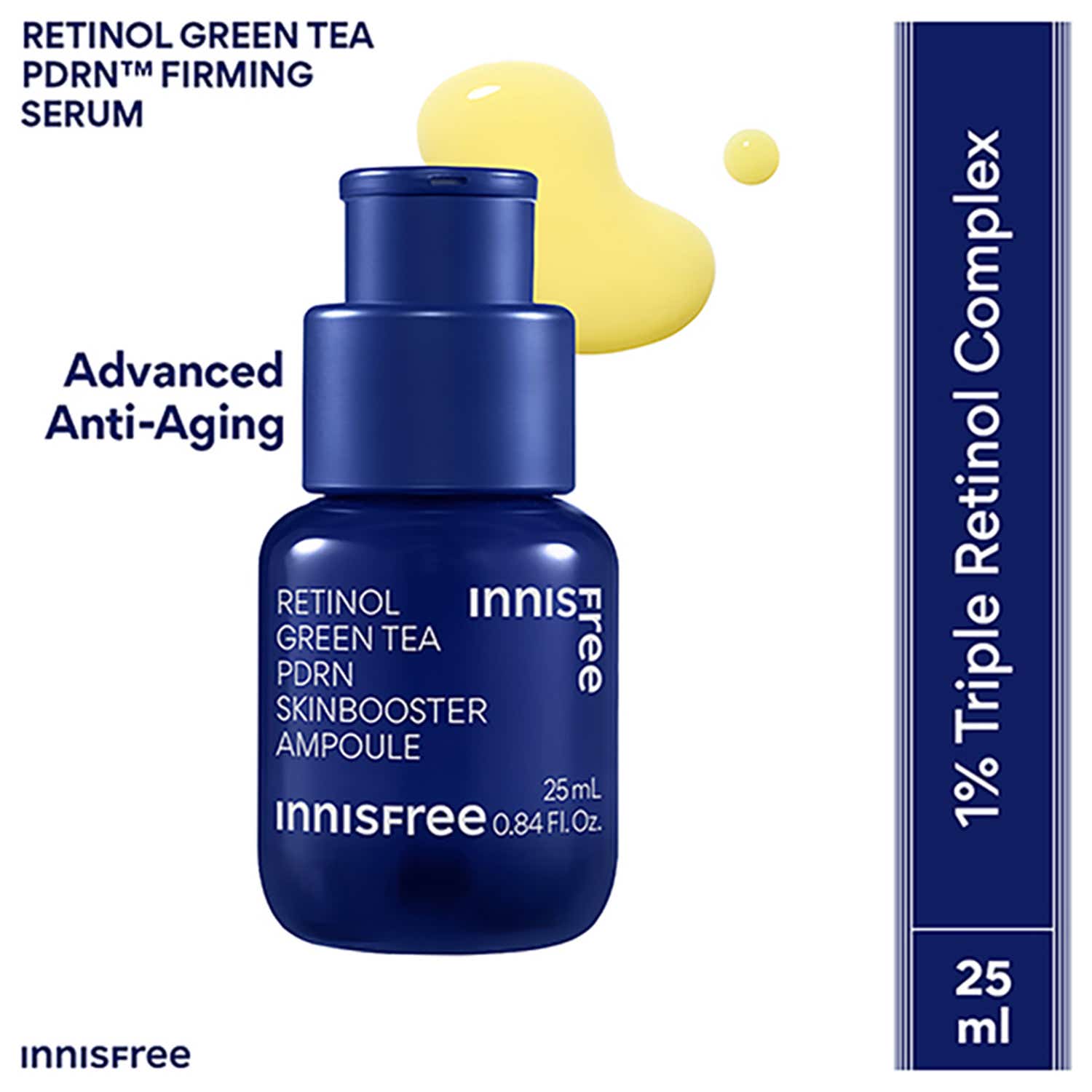 Innisfree | Innisfree 1% Retinol Green Tea VEGAN PDRN Ampoule Anti-Aging Brightening, Skin-Soothing Serum (25 ml)