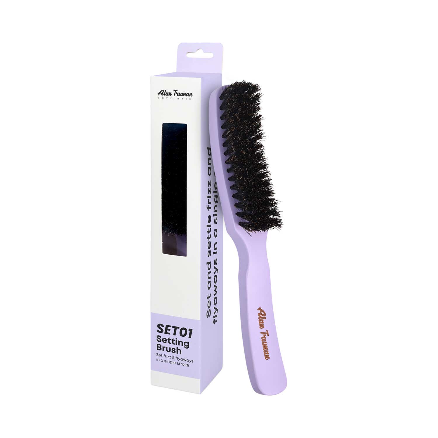 Alan Truman | Alan Truman ST-01 Slick Back Setting Hair Brush for Ponytails & Buns - Purple