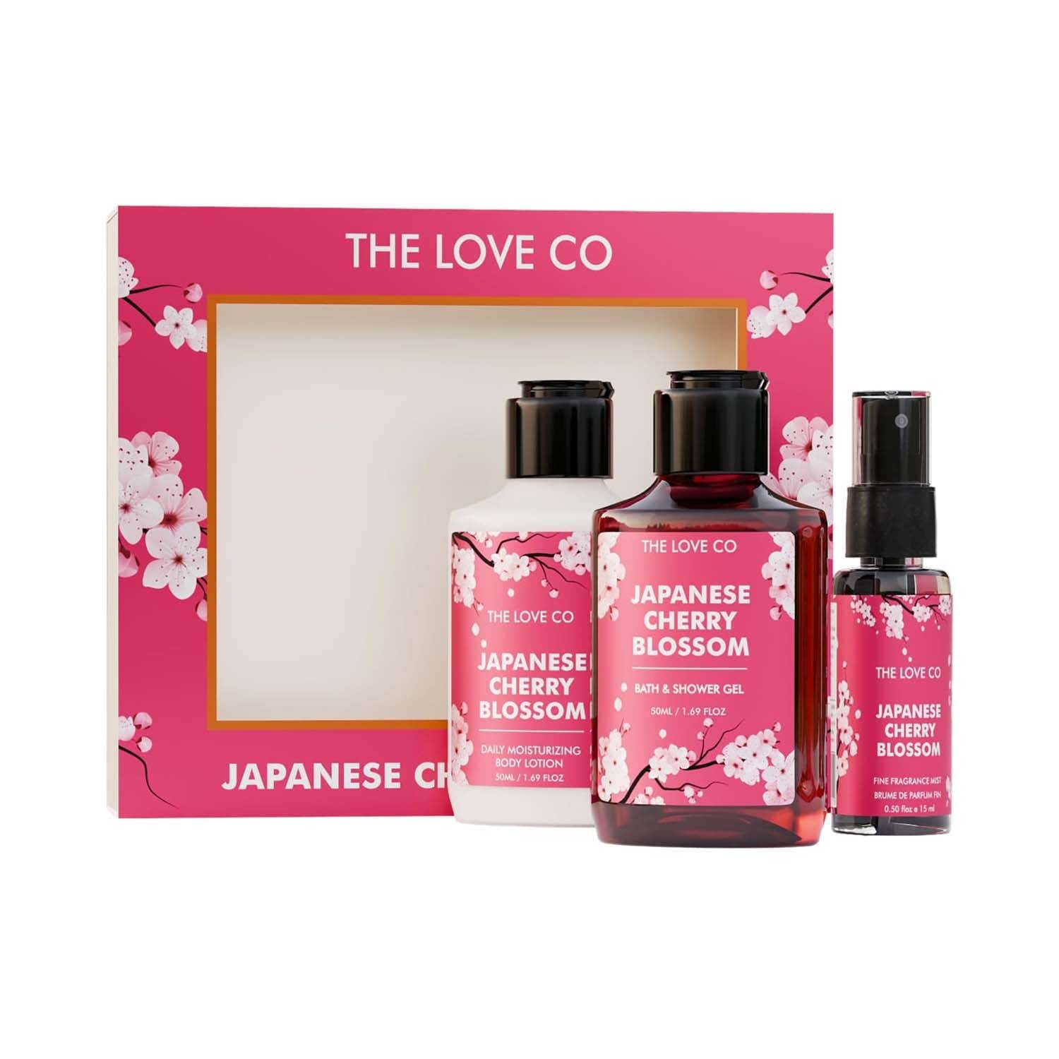 THE LOVE CO. | THE LOVE CO. Japanese Cherry Blossom Bath and Body Care Gift Set Box (3 pcs)