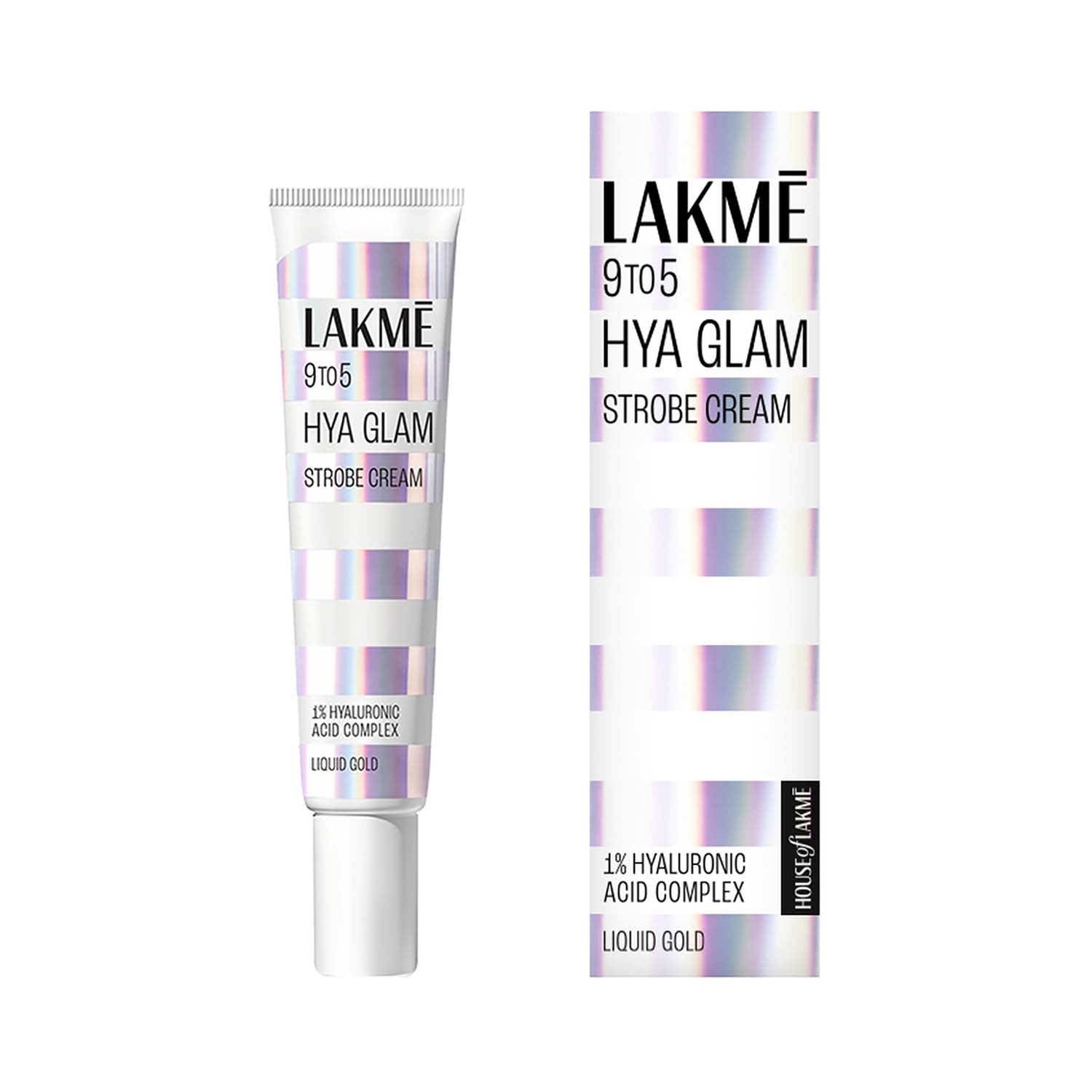 Lakme | Lakme 9To5 Hya Glam Strobe Cream With Hyaluronic Acid & Niacinamide- Liquid Gold (30 g)