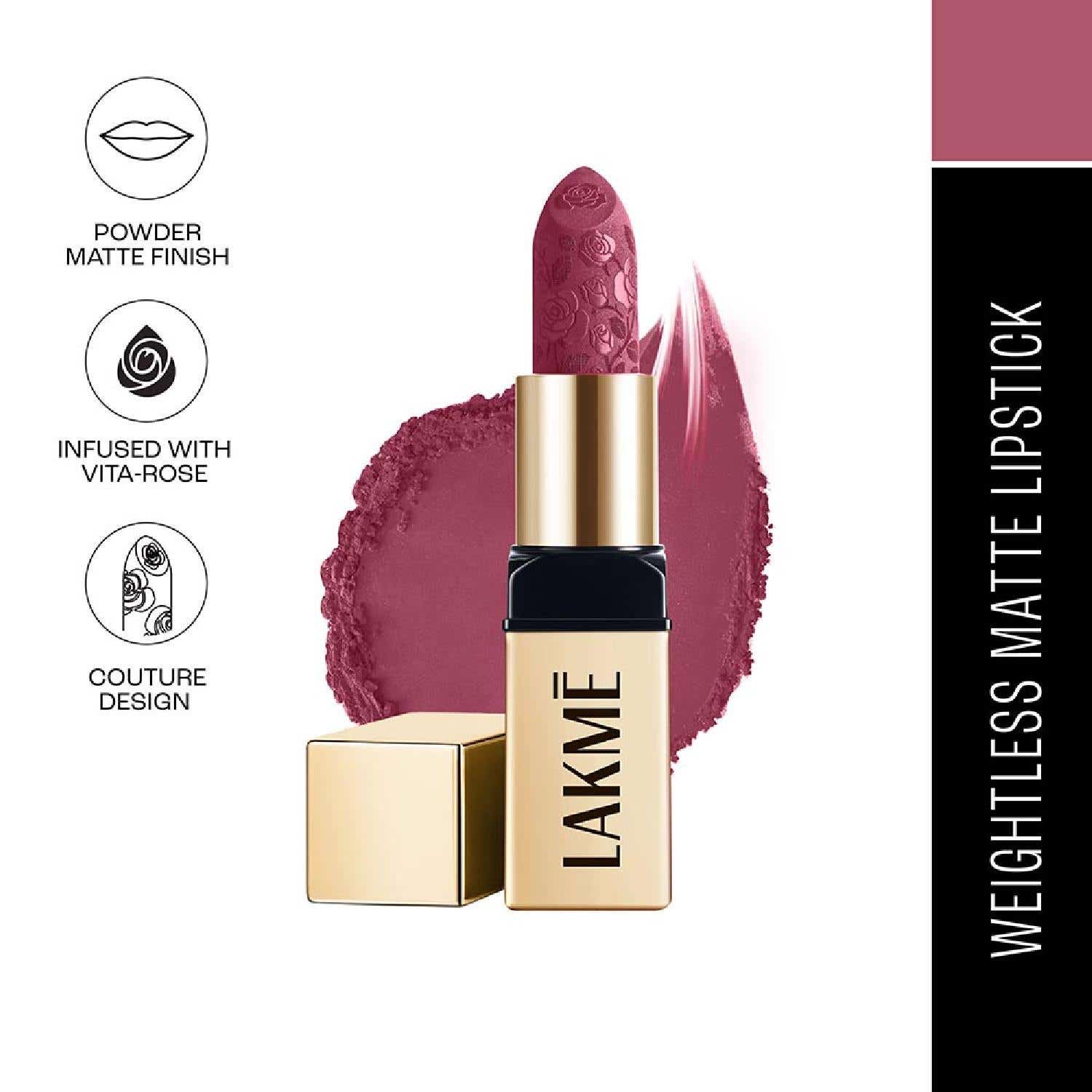 Lakme | Lakme Rouge Bloom Powder Matte Bullet - Pink Tulip (4 g)