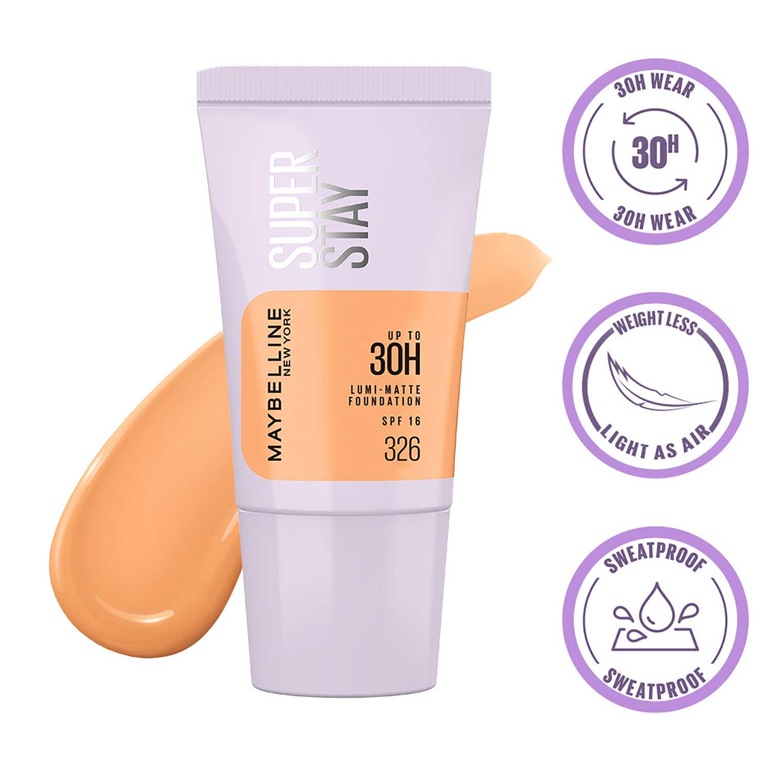 Maybelline New York | Maybelline New York Super Stay Lumi-Matte Foundation Upto 30H SPF16 - 326 (18 ml)