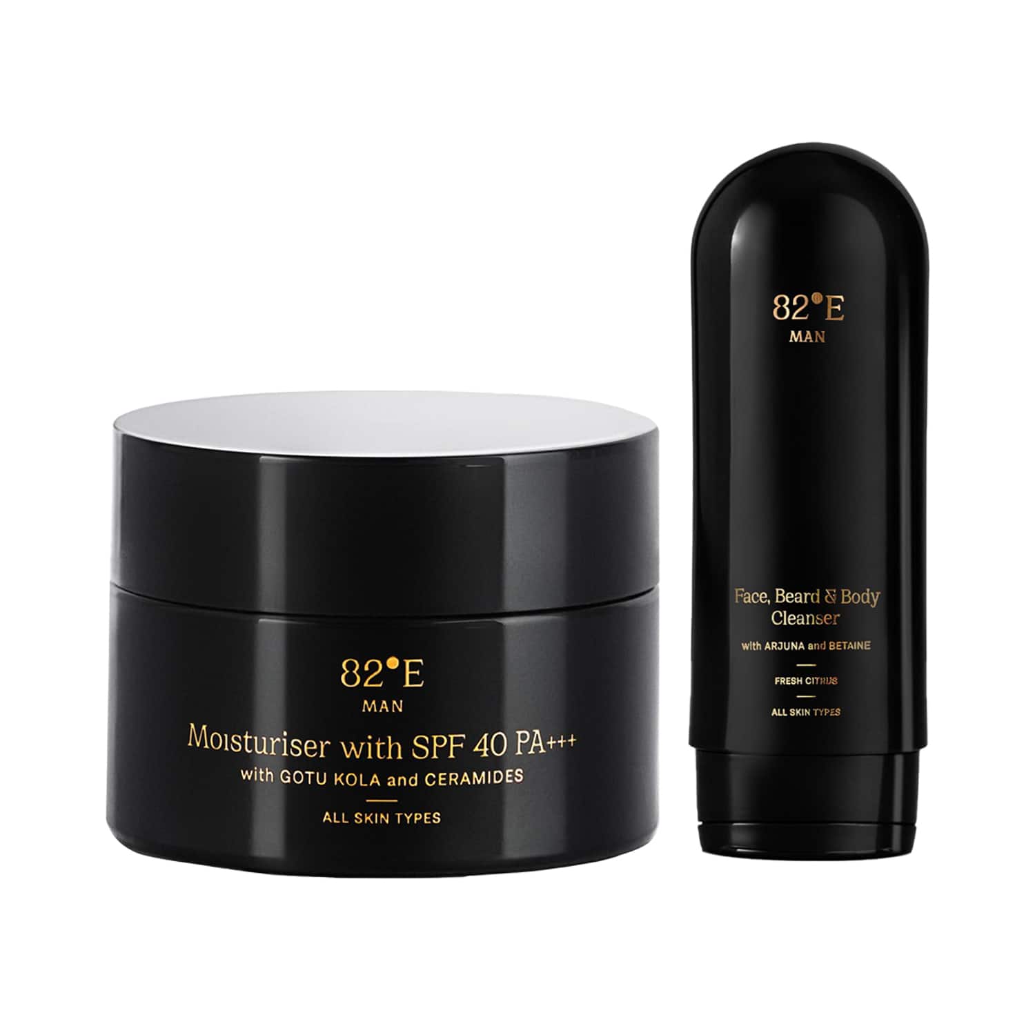 82°E | 82°E Moisturizer SPF 40 PA+++(50 ml) & Face, Beard, Body Fresh Citrus Cleanser For Men(200 ml) Combo
