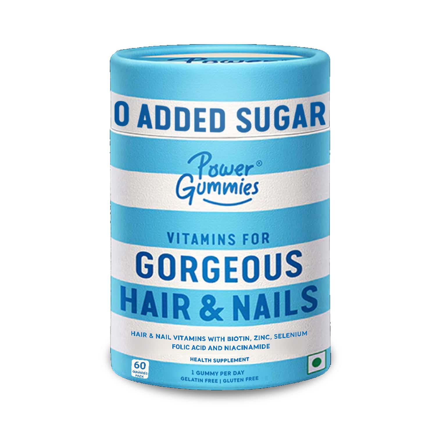 Power Gummies | Power Gummies Gorgeous Hair and Nails Gummies-Now with 0 Added Sugar & New Heart Shape (60 Gummies)