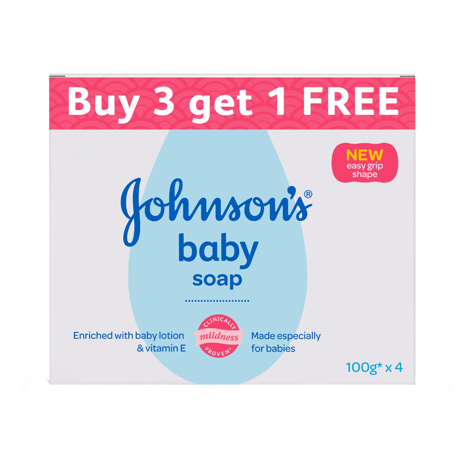 Johnson's Baby Soap Buy 3 Get 1 Free (4 Pcs)