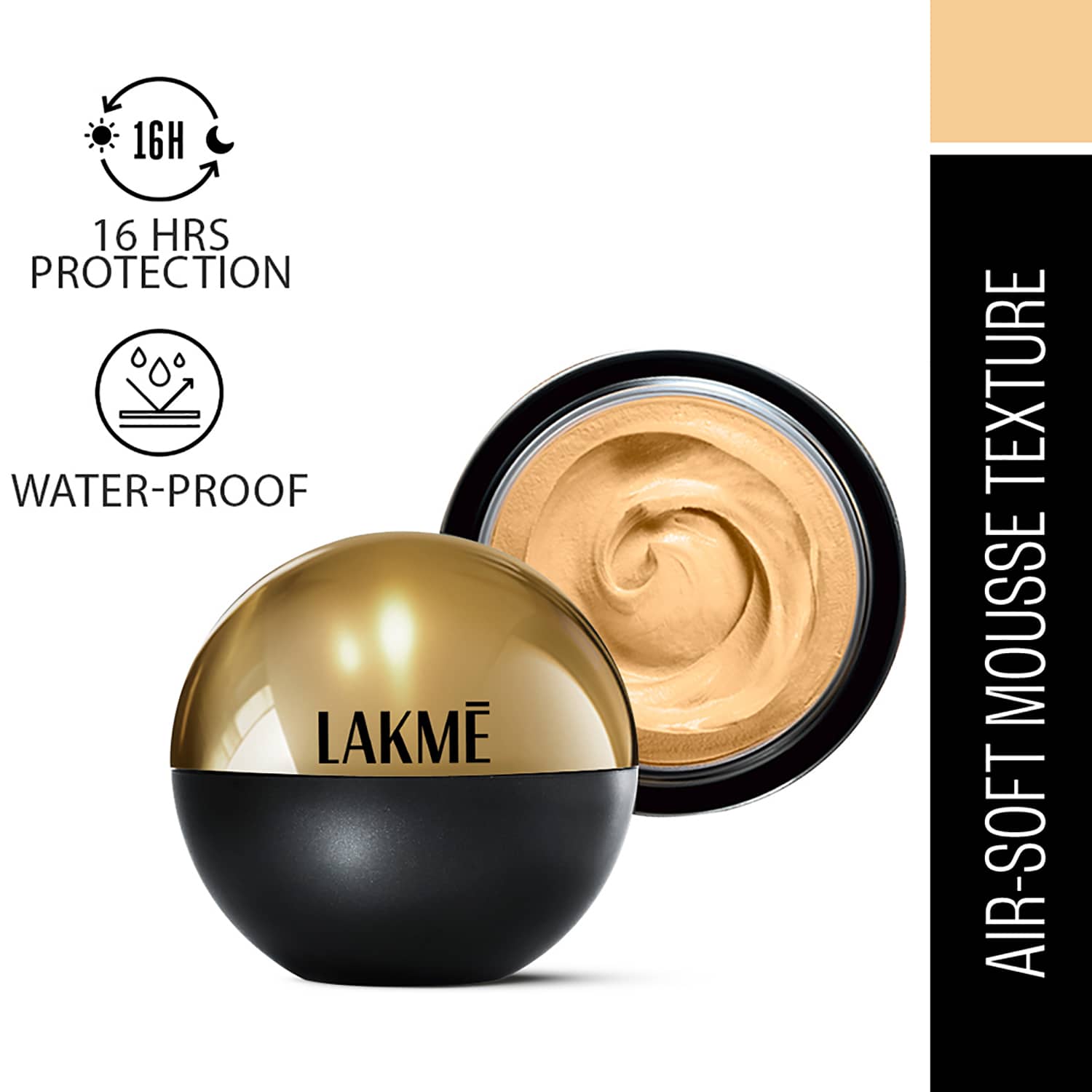 Lakme | Lakme Xtraordin-airy Mattereal Mousse Foundation Matte Finish Has SPF8 - 04 Golden Light (25 g)