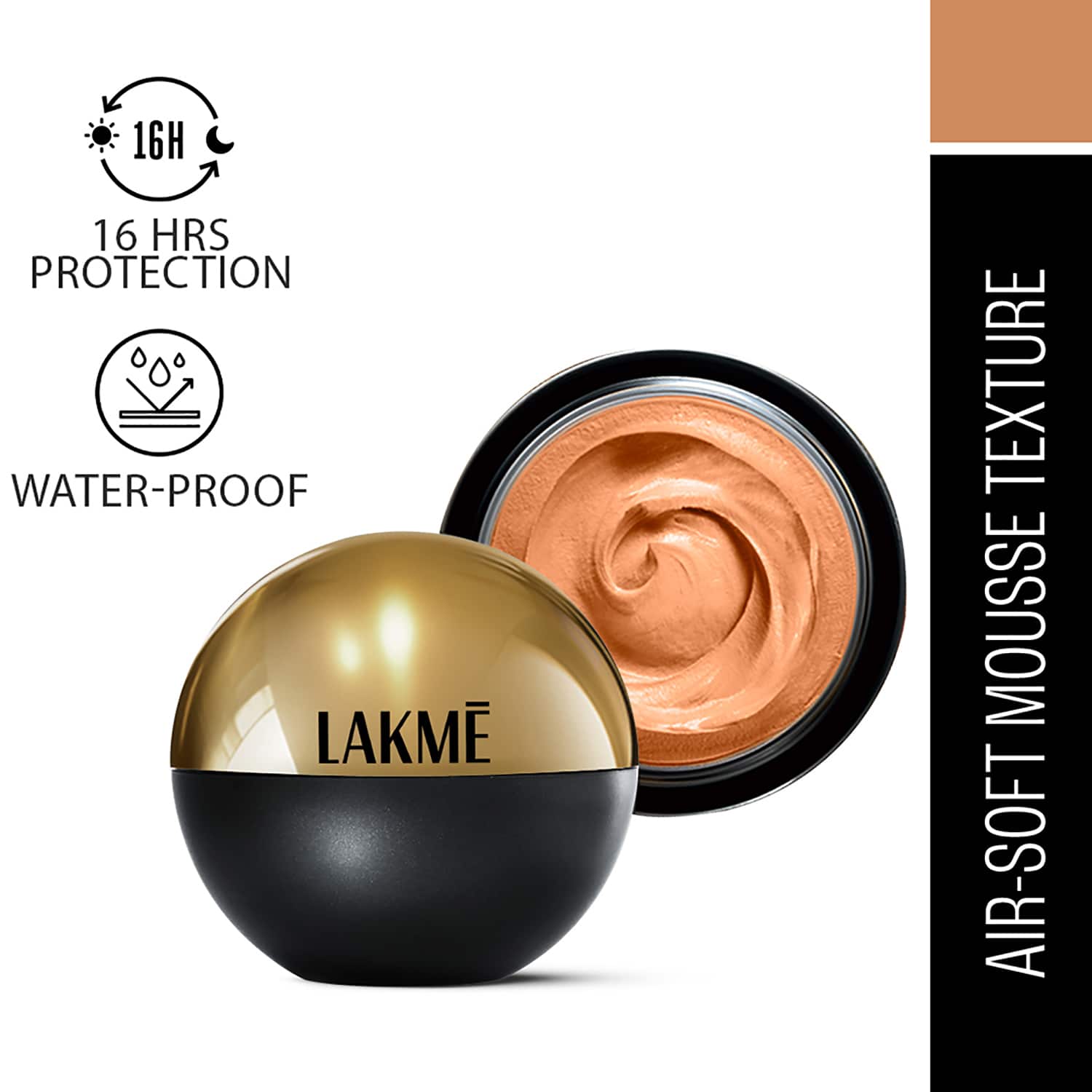 Lakme | Lakme Xtraordin-airy Mattereal Mousse Foundation Matte Finish Has SPF8 - 03 Golden Sand (25 g)